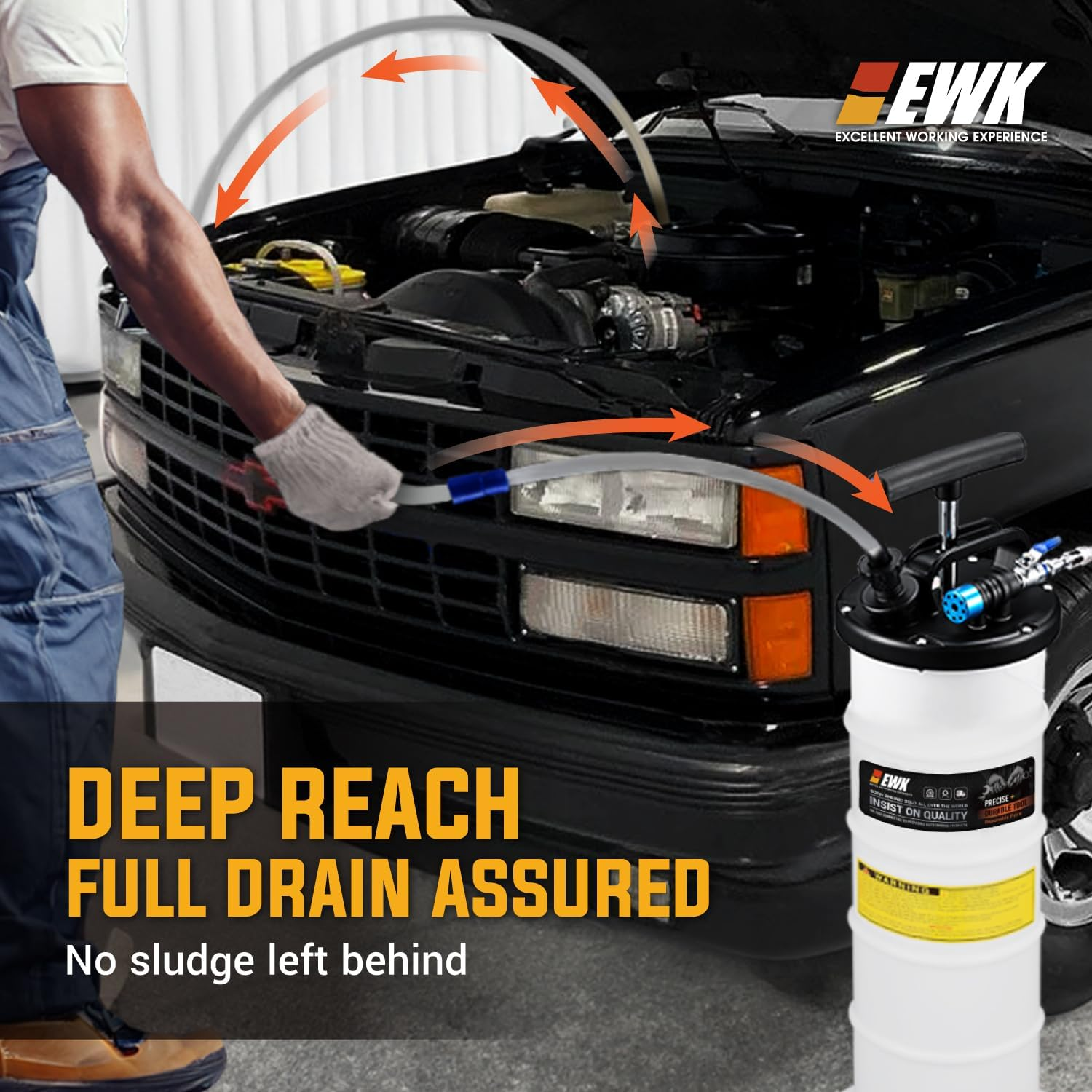 EWK Pneumatic/Manual 6.5 Liter Oil Changer Vacuum Fluid Extractor Pump Tank Remover image number 1