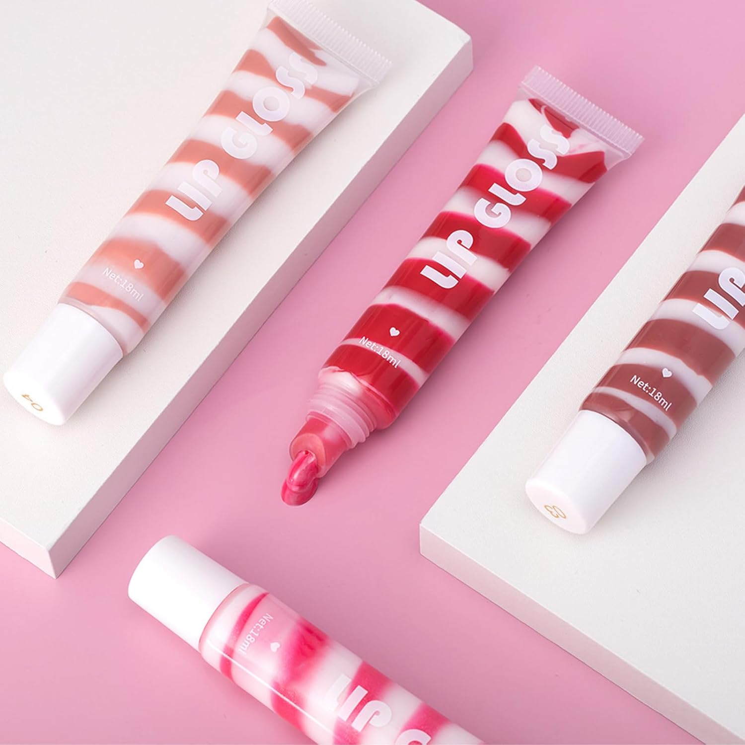 Hydra Moisturizing Lip Gloss-Lightweight Gloss，Long Lasting Non-Sticky， Colored Moisturizing Hydrating, Lip Makeup 18Ml # 01 -  02 image number 3