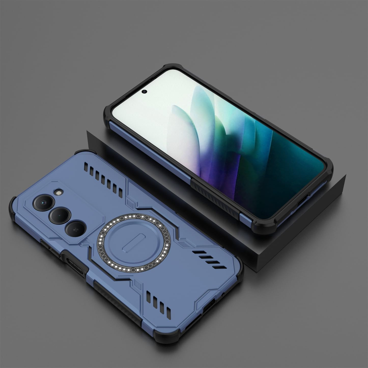 DEDUX Case for Xiaomi Redmi 15 5G Protective Case, Mobile Phone Case Tough Armor Robust PC with Magnetic Ring + Shockproof TPU Compatible with Xiaomi Redmi 15 5G Case Cover. Blue image number 5