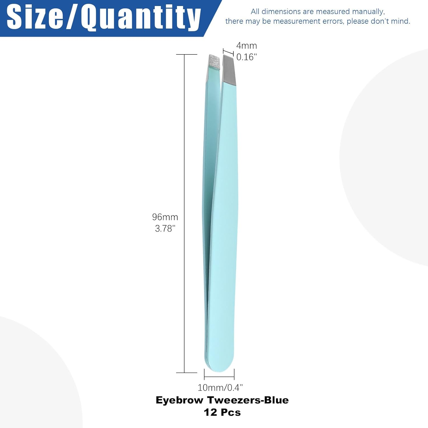 Glarks 12Pcs Blue Eyebrow Tweezers Stainless Steel Slanted Tip Tweezers Professional Facial Hair Eyebrow Precision Tweezers for Men and Women - Purple image number 3