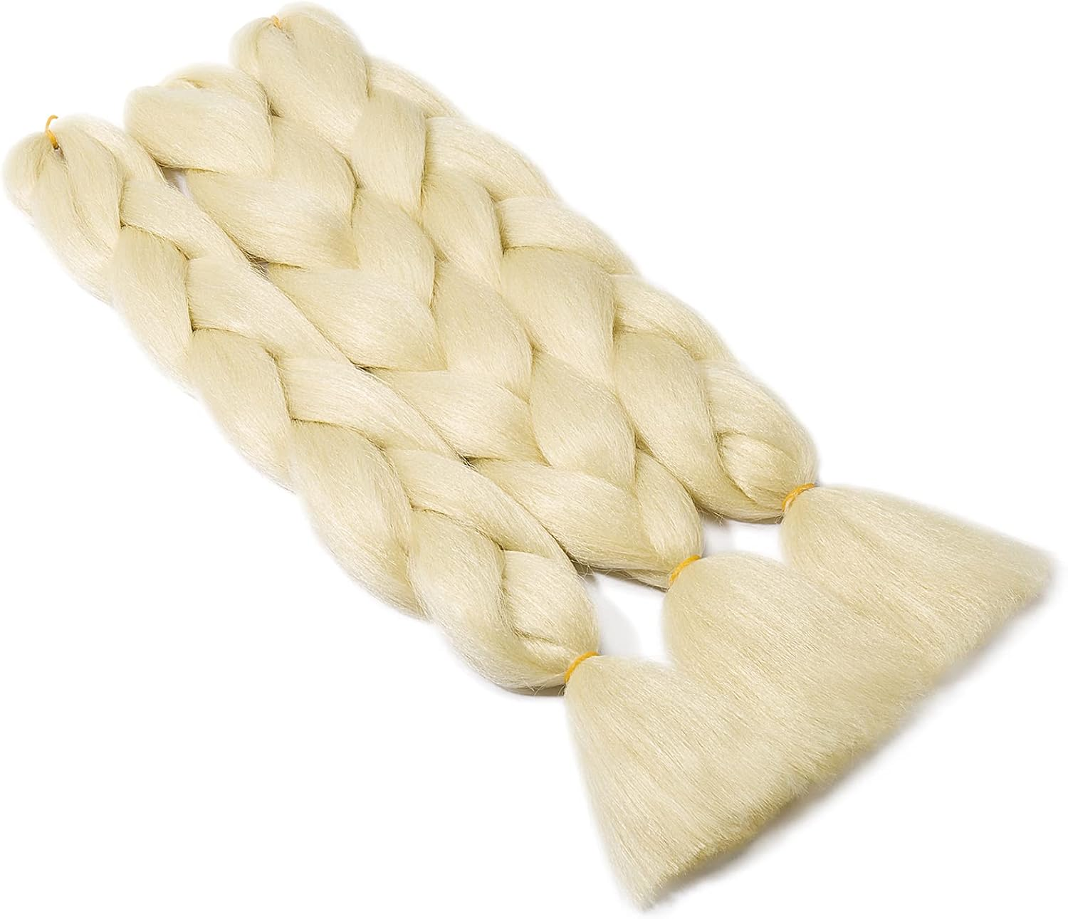 Gairyan 24 Inch Jumbo Braids Extensions Synthetic Hair for Braiding Hair Extensions 3 Bundles Braiding Hair Ombre Synthetic Hair Braids Braiding Extensions Box Braid Crochet Twists 300 G (Bleached Blonde) image number 4