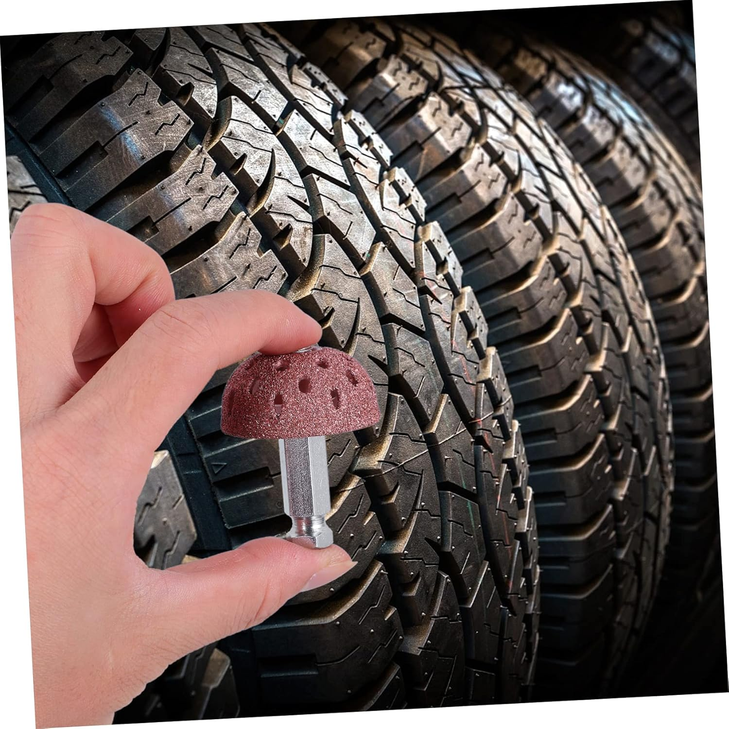 GLEAVI Tire Buffing Wheel High Strength Coarse Grit Polishing Wheel Tungsten Alloy Grinding Head Linking Rod image number 3