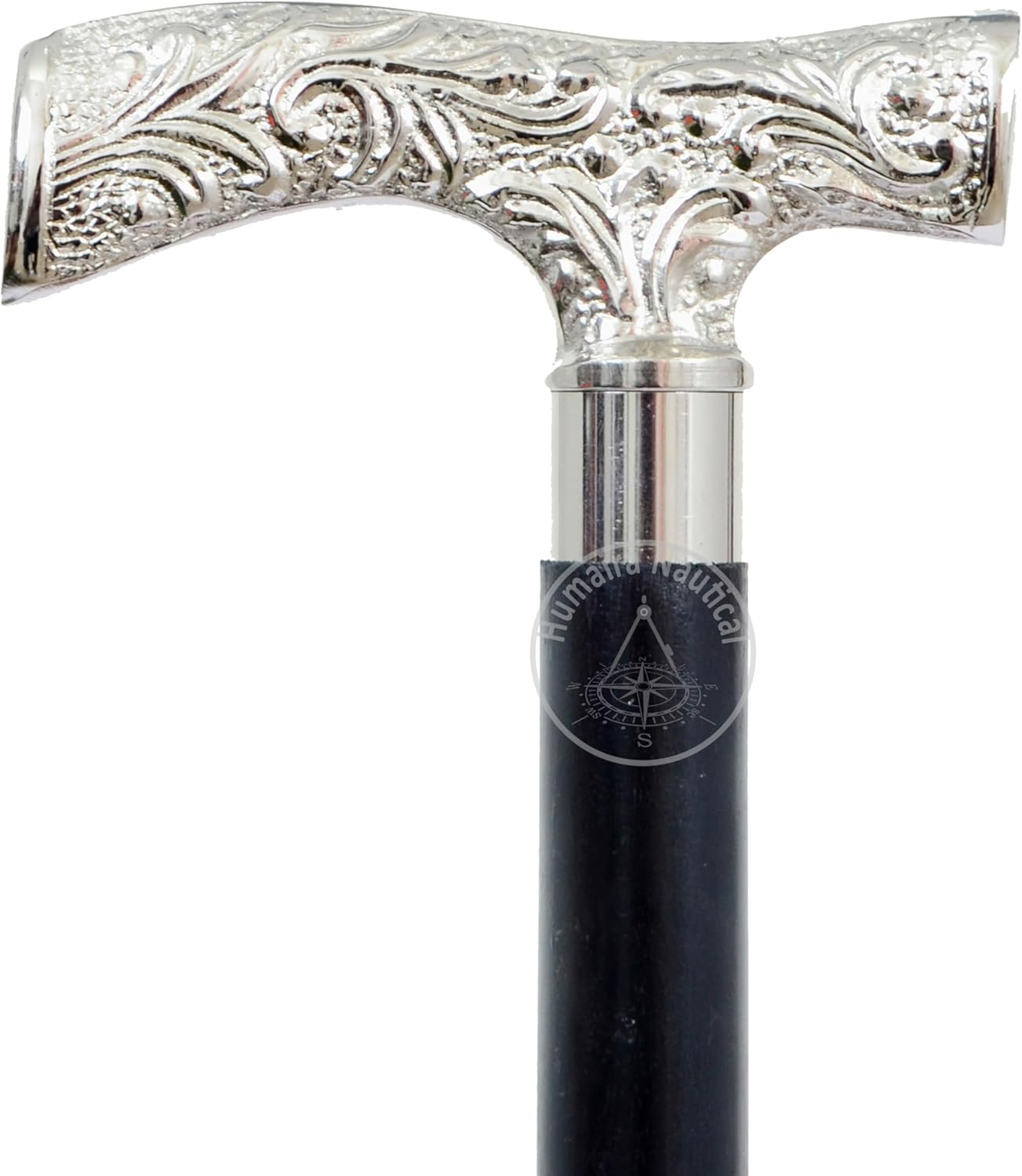 Antique Brass Walking Stick Deluxe Walking Cane Beautiful Brass Silver Handle Walking Stick for Men and Women Gift image number 3