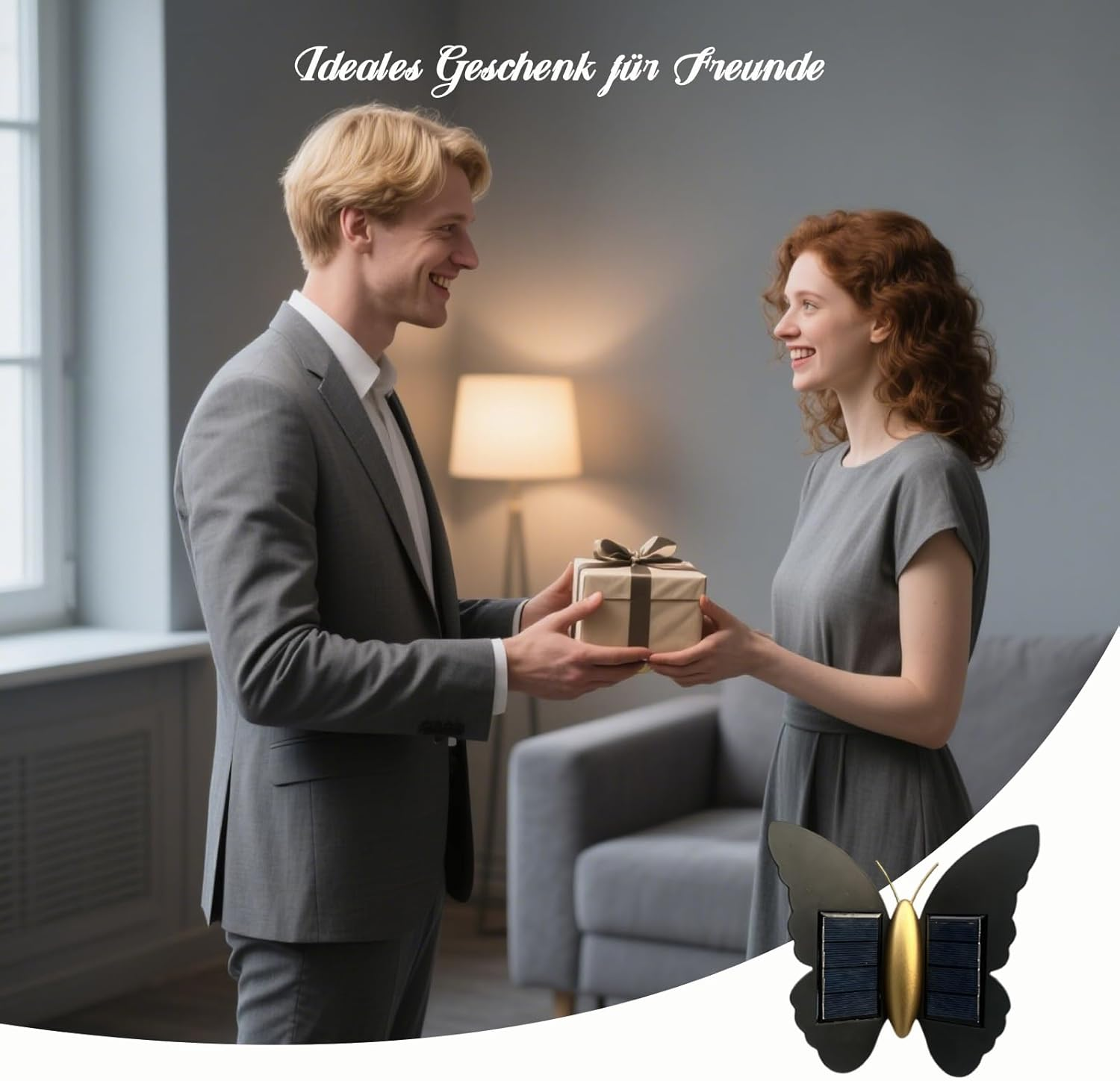 Solar Wall Light, LED Butterfly Outdoor Wall Light, Waterproof Outdoor Lighting, Suitable for Garden Wall Lighting, Garage, Door Outdoor Wall Lighting, the Ideal Gift (White Light) image number 5