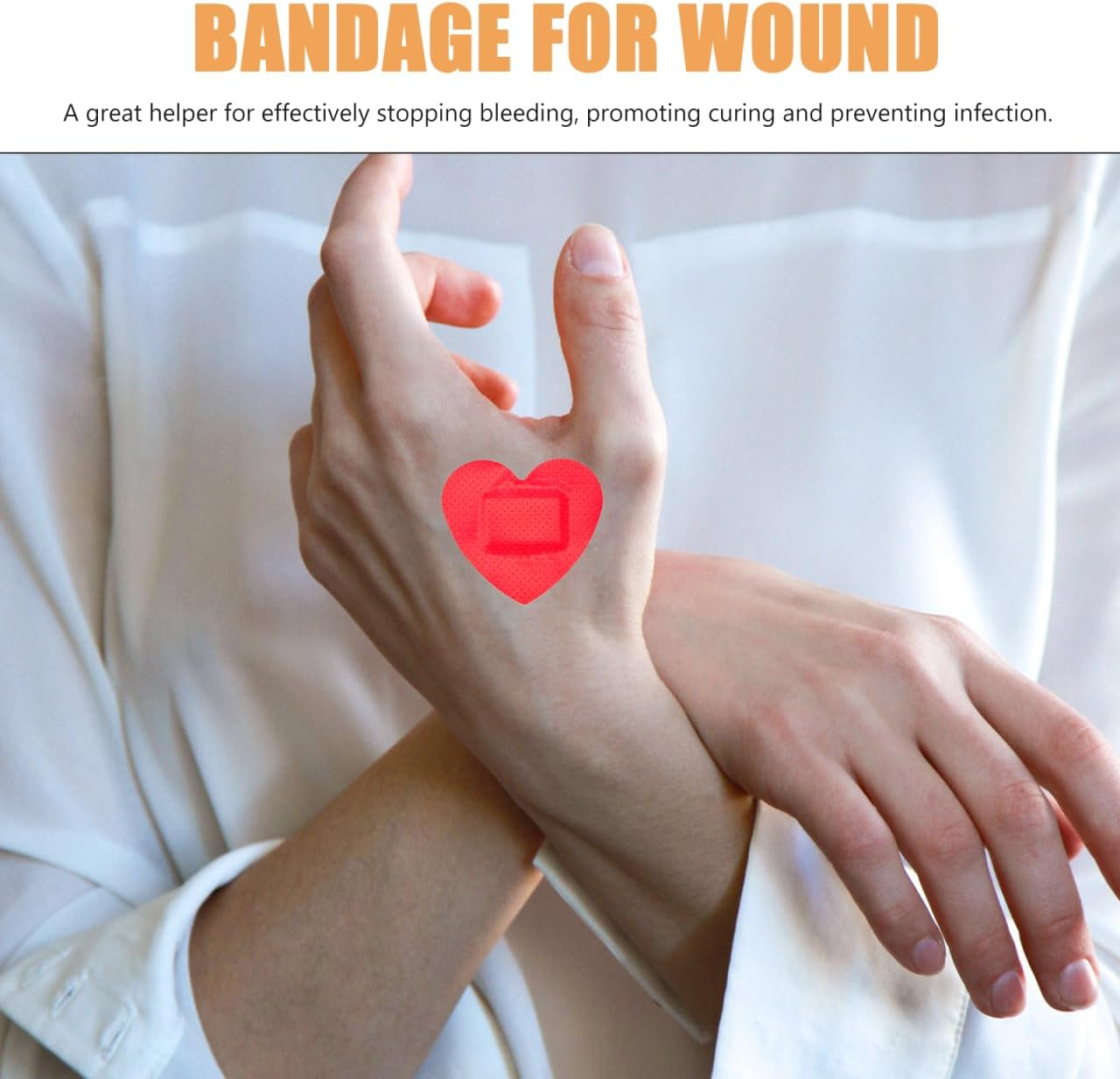 Healvian 150Pcs Heart-Shaped Adhesive Bandages for Wound Care | Waterproof Small Bandages with Breathable Flexible Material | First Aid Essential for Kids and Home Use image number 1