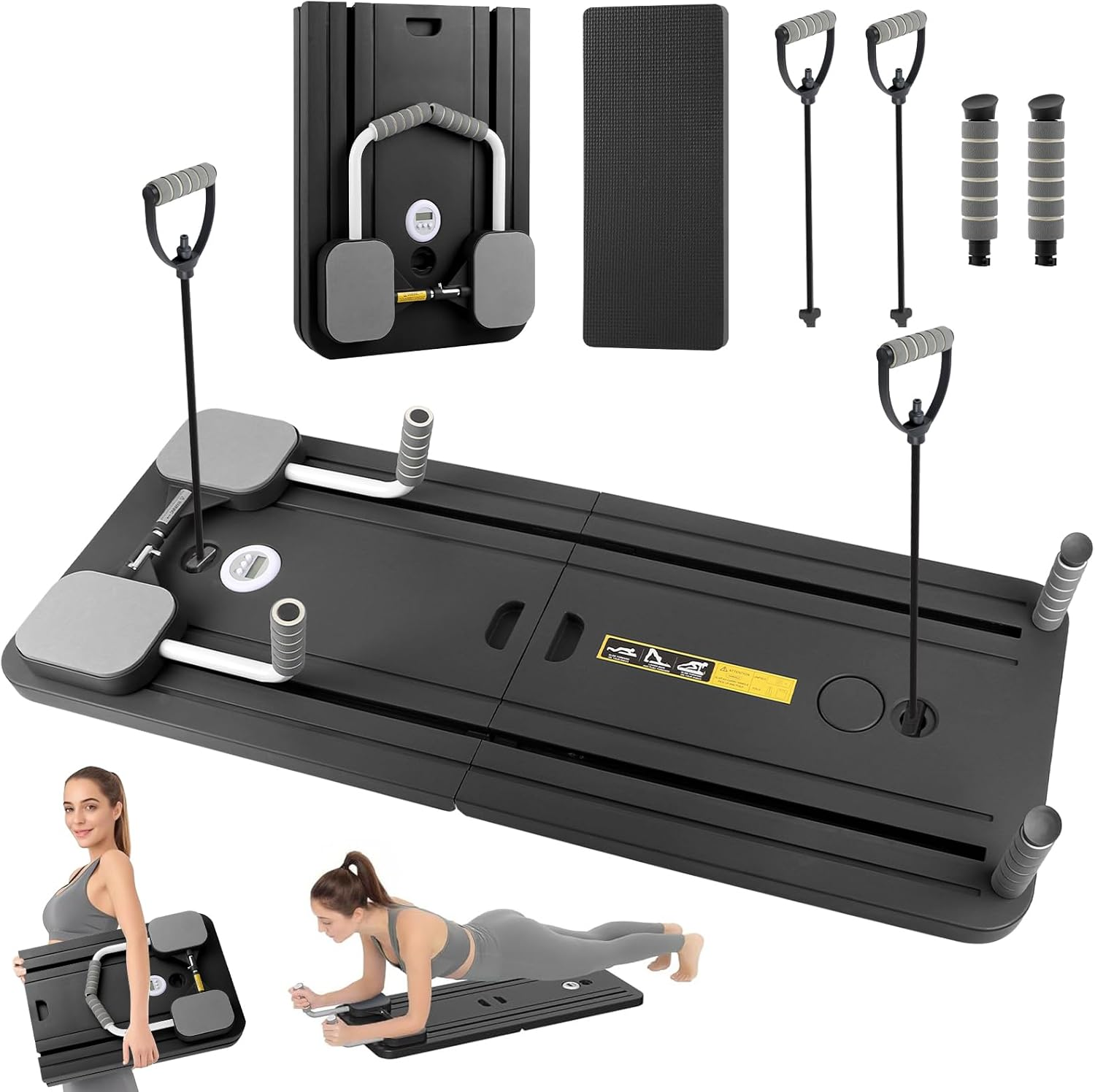 Cabalwrpi Pilates Board for Home, 2025 Reformer Pilates Machine, Multifunctional Foldable Workout Equipment for Indoor and Outdoor Full Body Train, Black image number 6