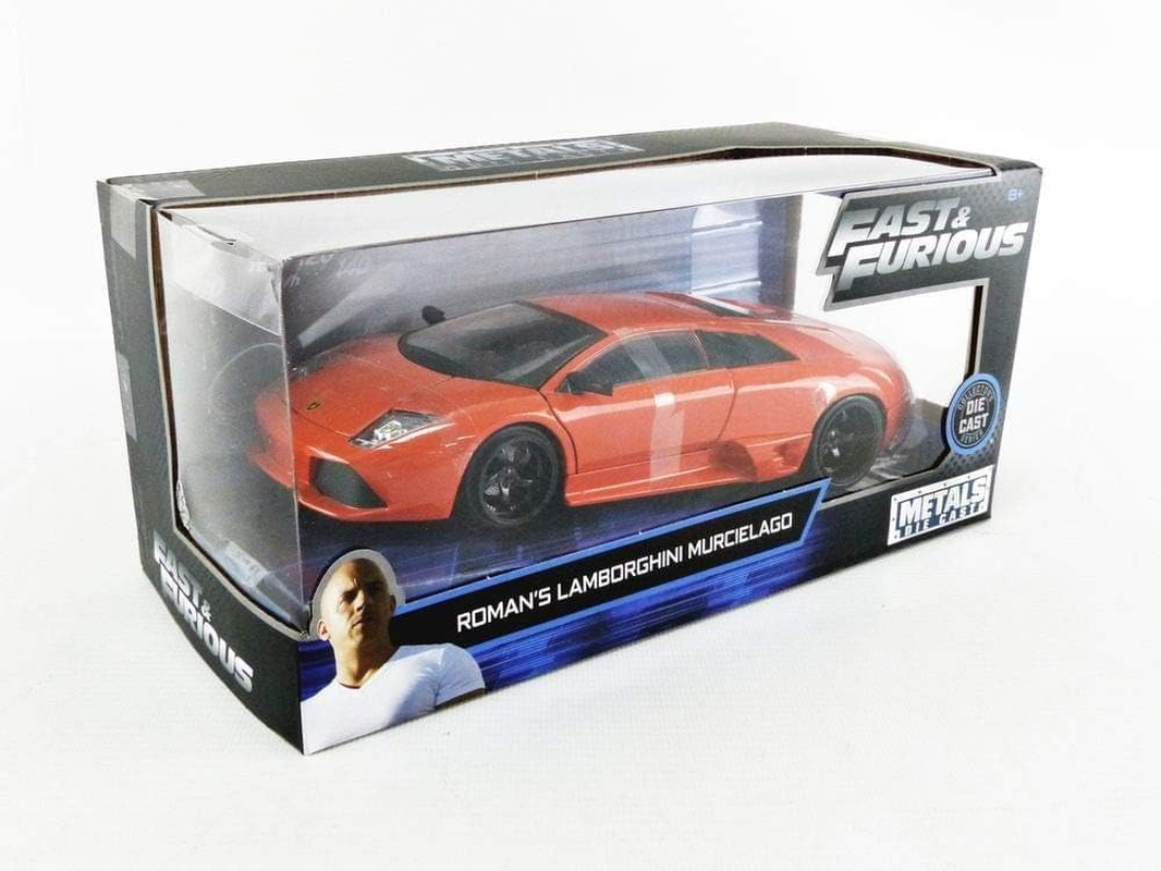 Jada Fast and Furious Lamborghini Murcielago P640 1:24 Scale Hollywood Ride Diecast Vehicle Toy, Multicolor image number 4