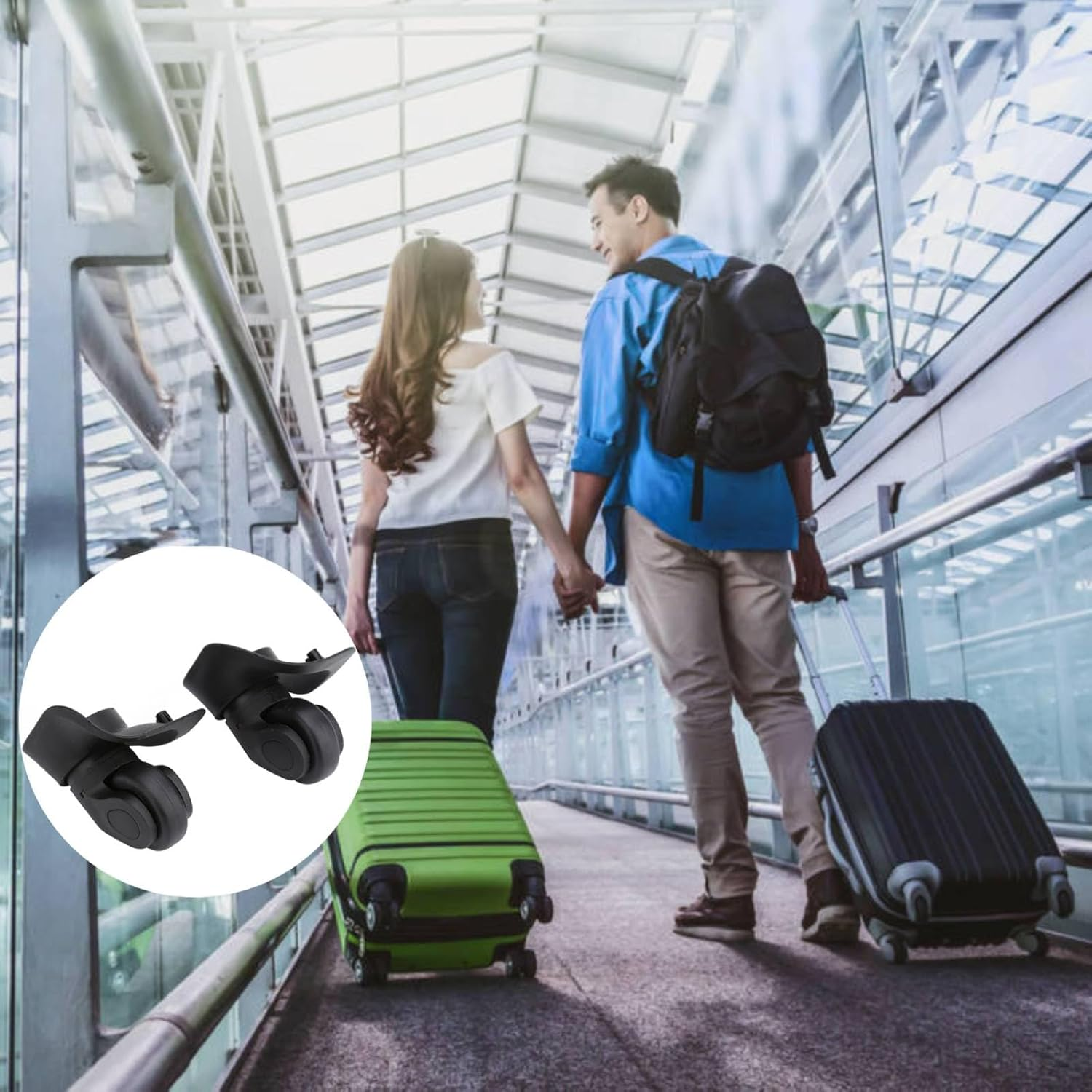 QANYEGN 2Pcs Luggage Wheels, a Pair of Suitcase Wheels, Replacement Suitcase Roller Suitable for Suitcases, Mobile Coffee Tables, Bookshelves, Toy Boxes image number 1