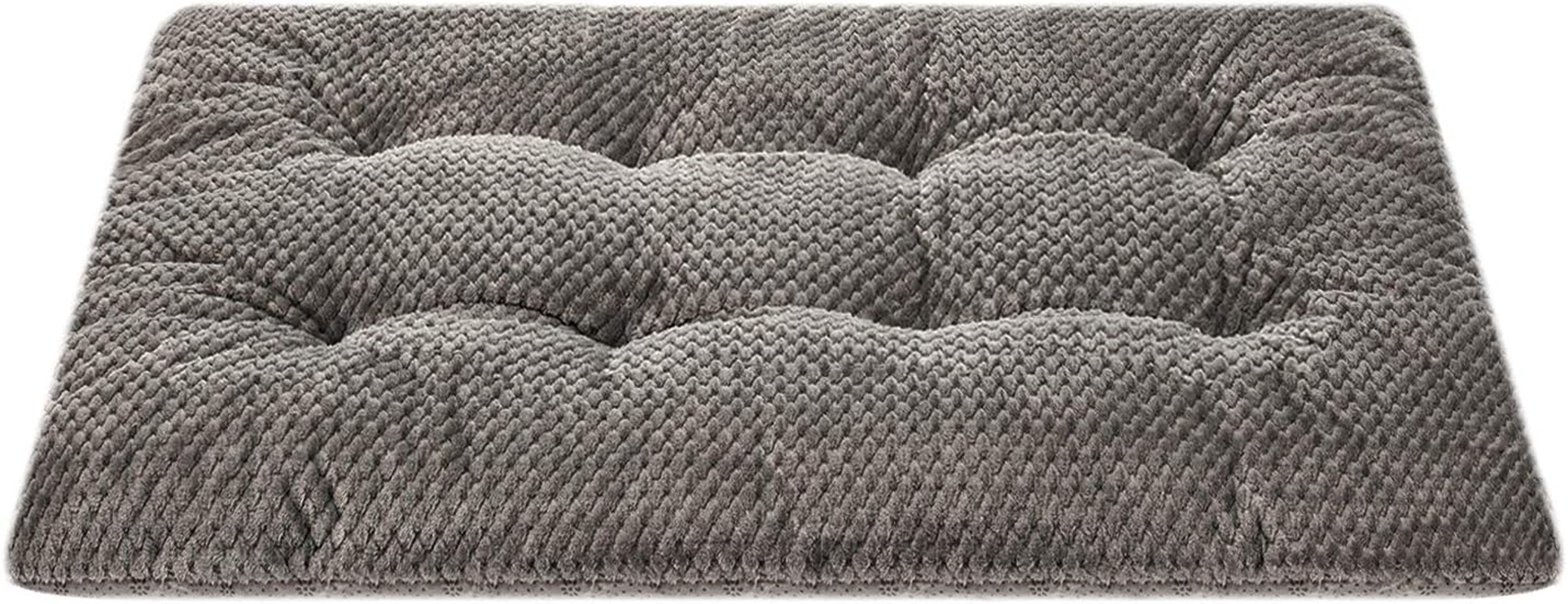 WONDER MIRACLE Fuzzy Deluxe Small Pet Crate Bed, Super Plush Washable Dog or Cat Beds Ideal for Dog Crates, Machine Wash & Dryer Friendly (15'' X 23'', S-Grey)