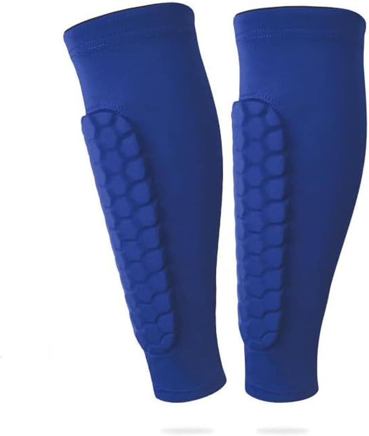 2-Pack Football Shin Guards with Honeycomb Pads - Soccer Compression Sleeves Built-In Calf Support, Breathable Shin Protectors for Men Women Youth