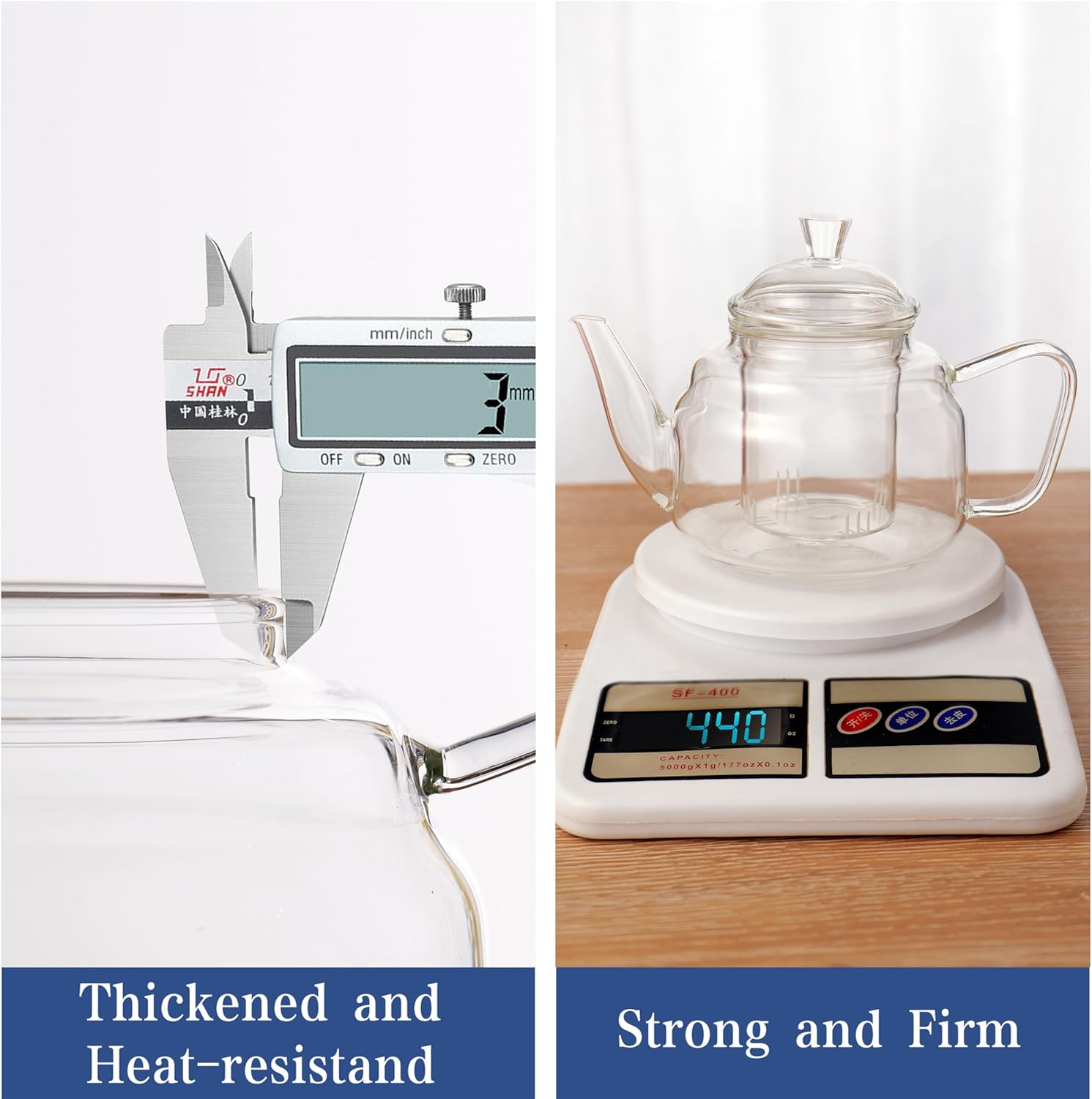 CNGLASS Glass Teapot with Removable Infuser,600Ml Clear Glass Tea Kettle Stovetop Safe,Glass Teapot with Strainer for Blooming and Loose Leaf Tea image number 6