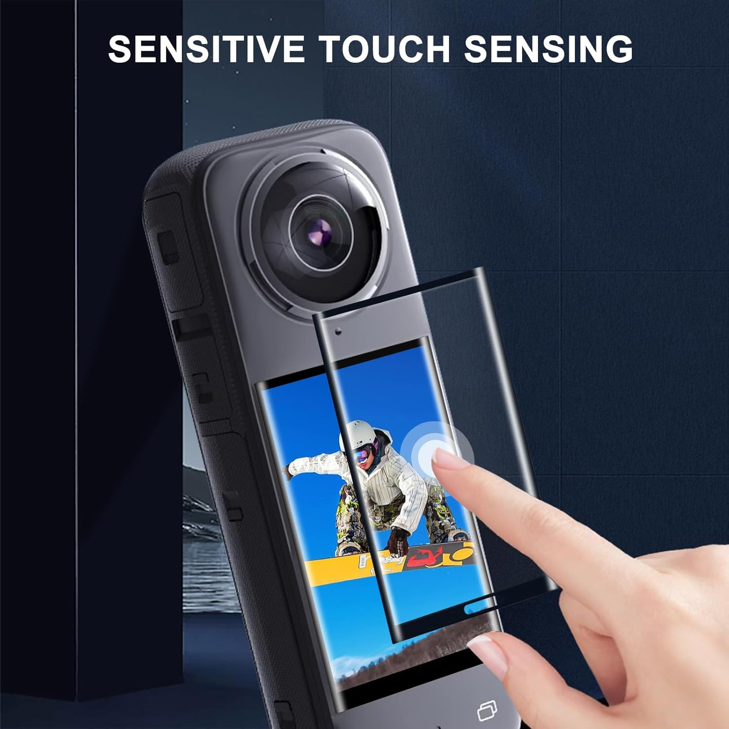 Fitstill Protection Accessories Kit for Insta 360 X5/X4,Tempered Glass Screen Protector+Rubber Lens Cap,2 PCS Ultra HD Screen Protector for Insta360 X5 / X4 Camera,9H Hardness,Scratch Resistant image number 2