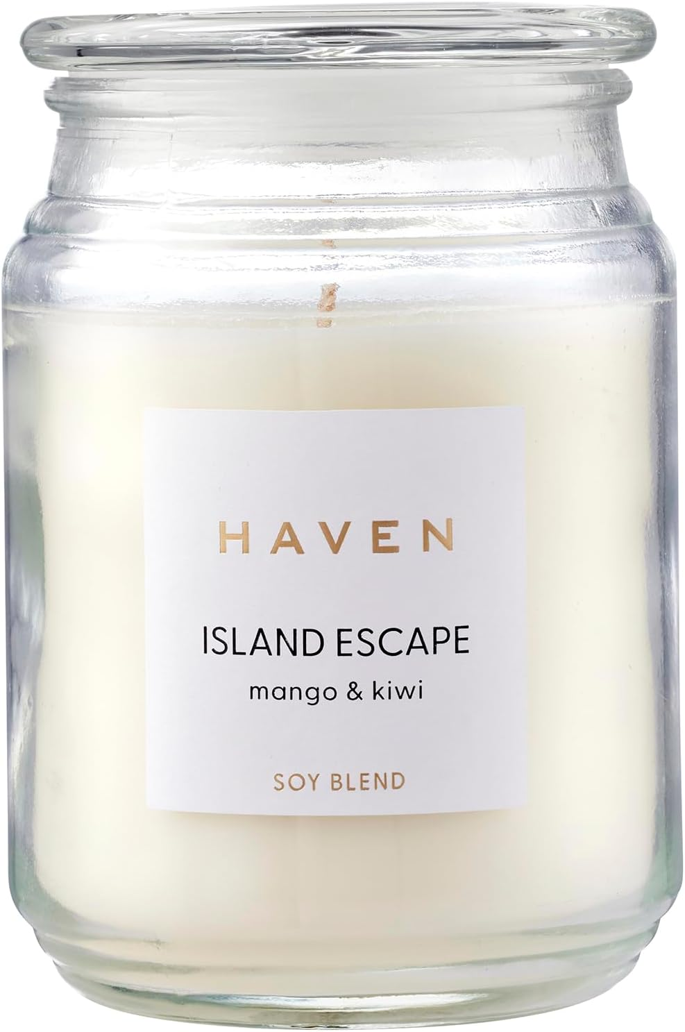 Haven Eucalyptus & Spearmint Scented Candle in Glass Jar - Clean-Burning Soy Wax Blend with Natural Cotton Wick - Long-Lasting Aromatherapy Candle for Home Decor & Fragrance
