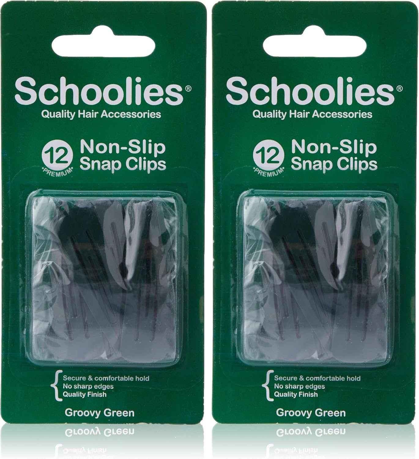 Schoolies Hair Accessories Non Slip Snap Clips 12 Pieces, Radical Red