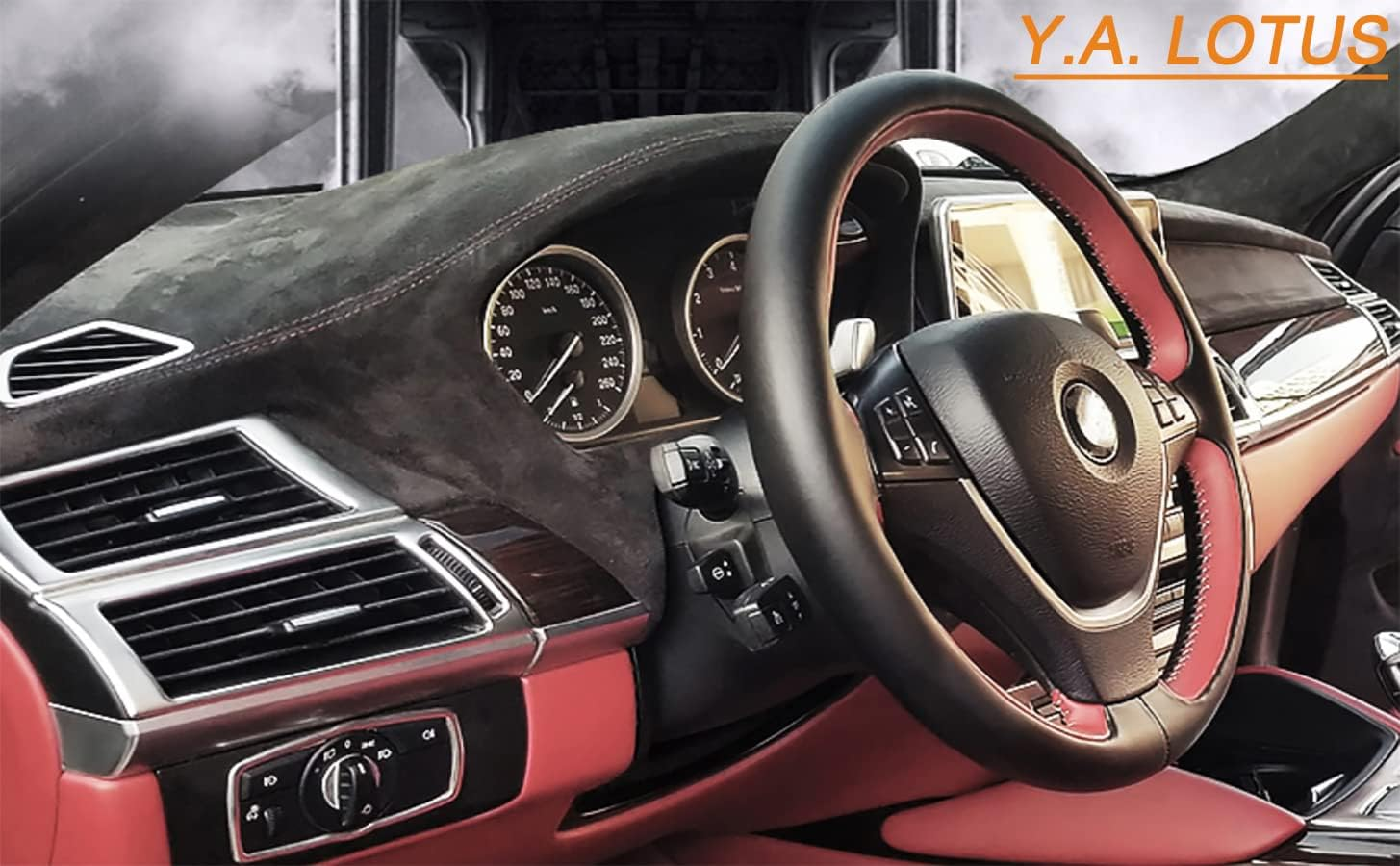 Y.A. LOTUS Black Microfiber Fabric Self-Adhesive Suede Look 16.5In X 59In, Premium Synthetic Leather - Stretch Film Fabric Perfect for Car Interior Decorate image number 2