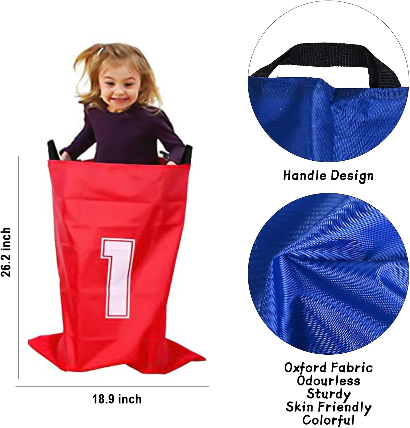 GOLDGE 28 Piece Outdoor Games Kit for Kids, Includes Potato Sack Race Bags, Bean Bag Toss, 3 Legged Race Bands, Egg Spoon Relay, for Easter & Birthday Parties image number 1