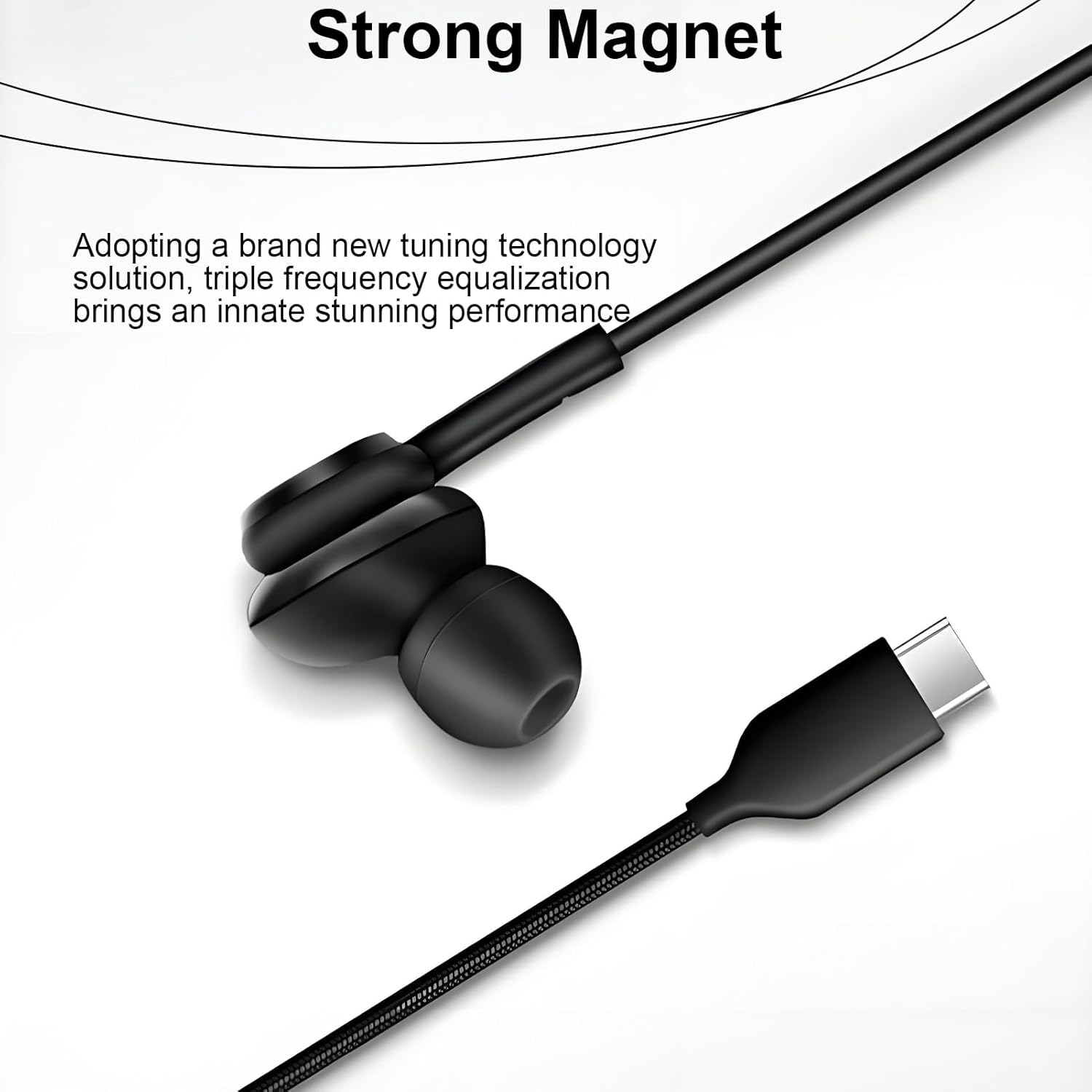 KIRVOS USB C In-Ear Headphones with Microphone - Magnetic In-Ear Headphones with USB C Port Compatible with Galaxy S25/A56/A36/A26/A55/A53/A54/A33/A34/A35, Compatible with Iphone image number 4