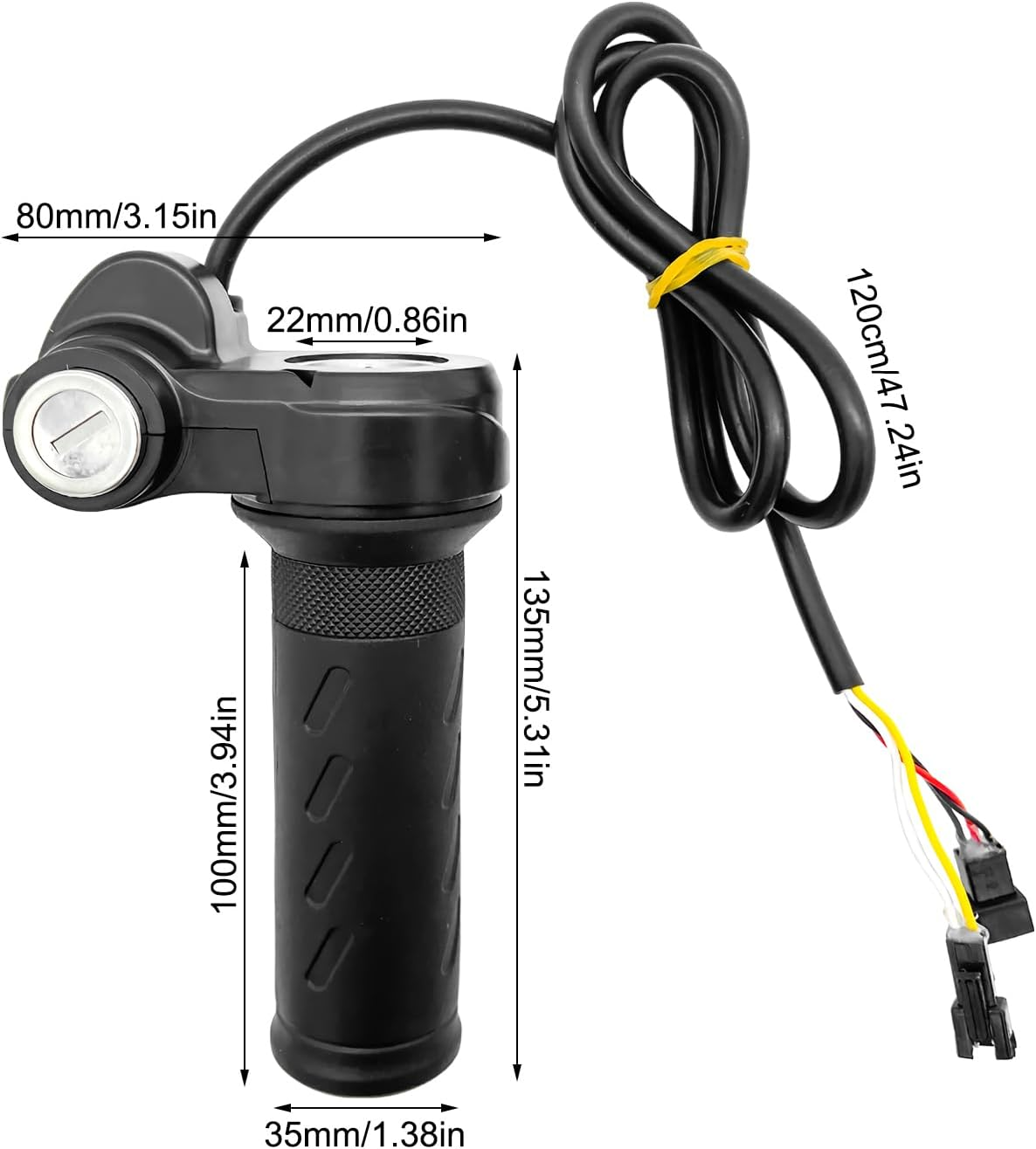 Full Twist Throttle Grip with Keys | Anti-Slip Grip with Keys Lever Handlebars for Ridstar Q20/Q20 Pro Lite E-Bike, Electric Bike Throttle Smooth Acceleration Control image number 4