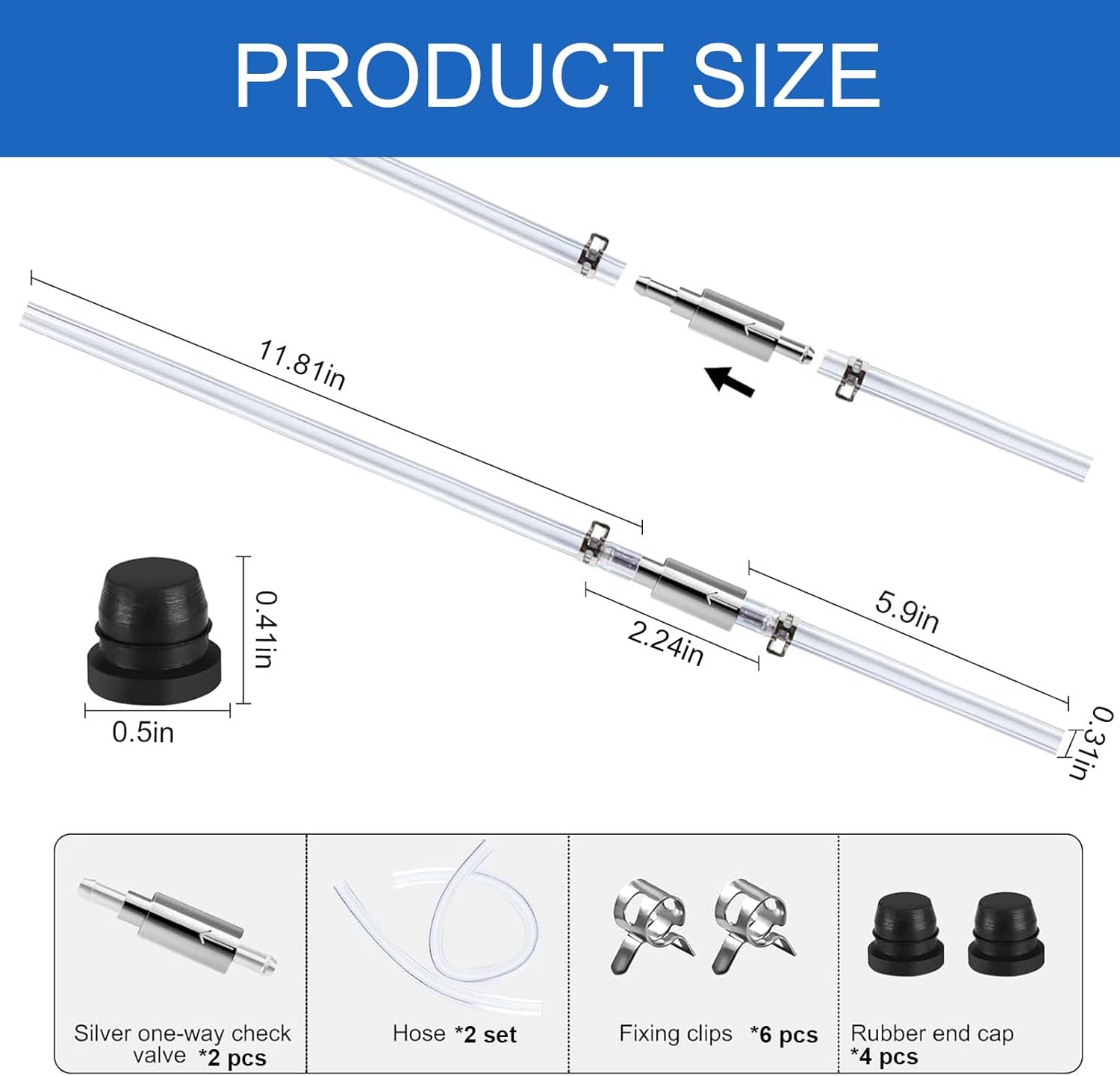 Brake Bleeder Hose One Way Check Valve Tube, Brake Fluid Flushing Bleeding Tool Kit for Car Motorcycle Clutch image number 1