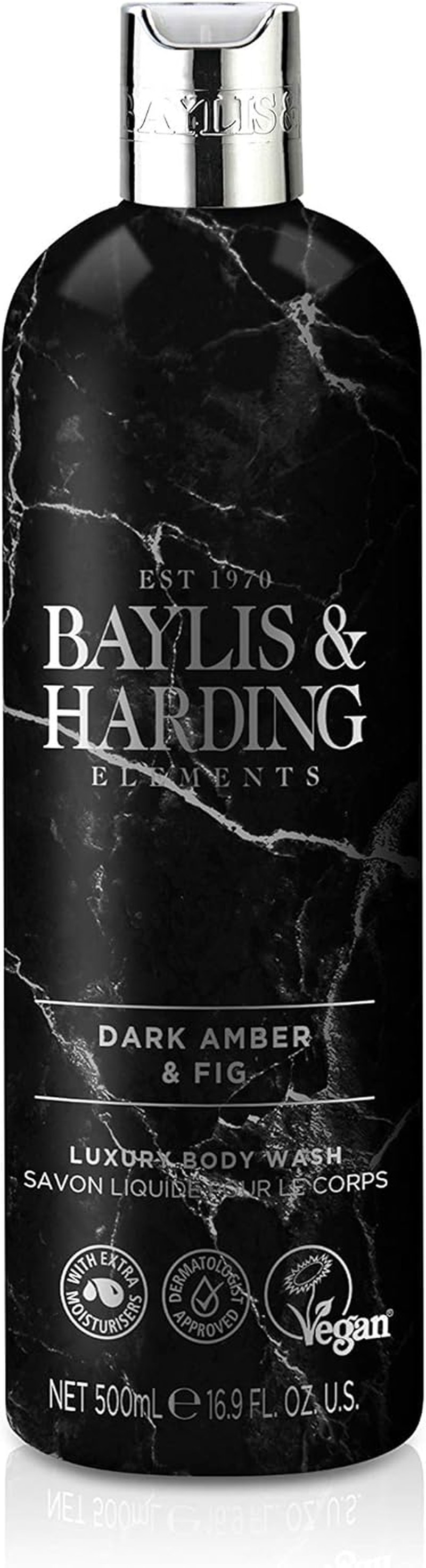 Baylis & Harding Elements Dark Amber & Fig Luxury Body Wash 500Ml - Pack of 4 - Vegan Friendly image number 4