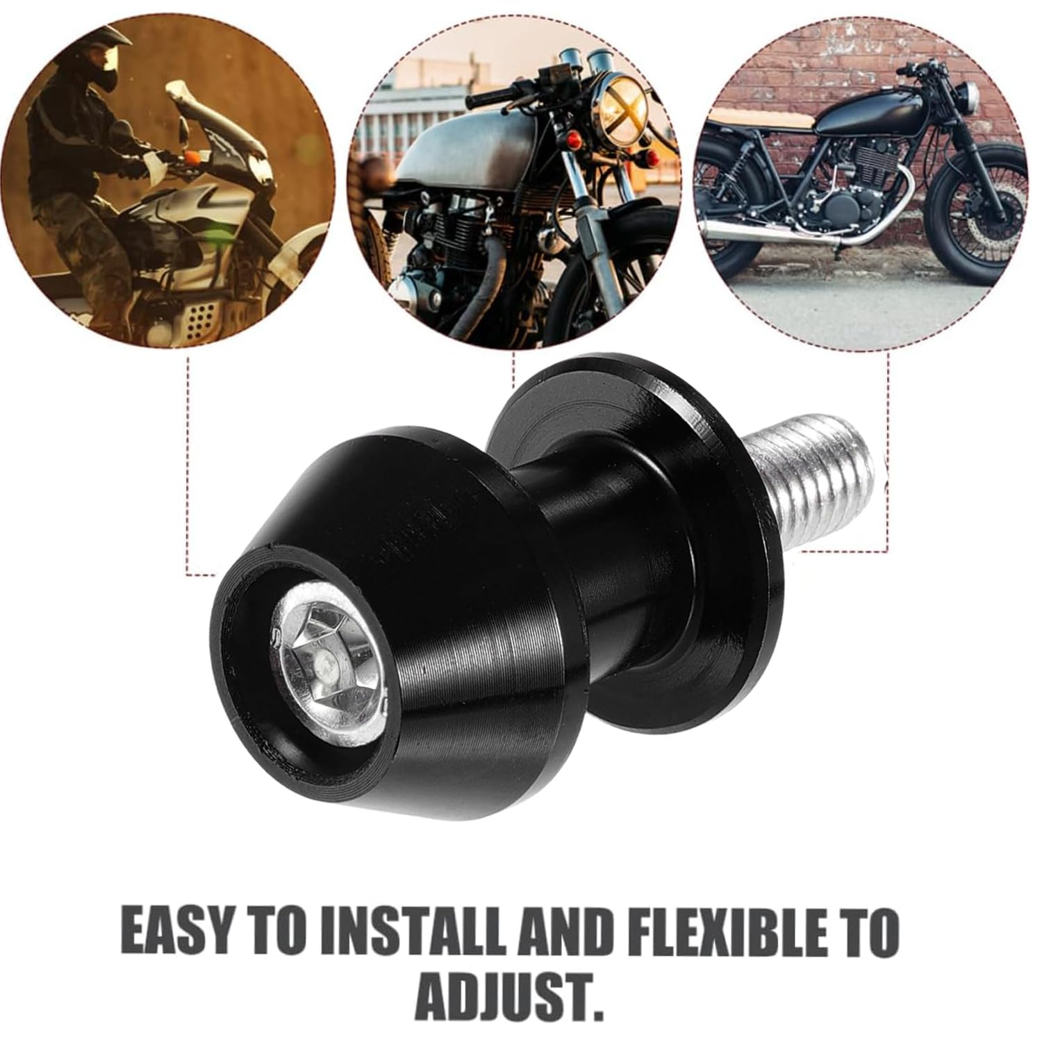 Yharnamite 2 Pair High Precision M6 Motorcycle CNC Swingarm Spool Screws, Racing Adapter for Motorcycle Assembly Stands, 6Mm Frame Screws for Enhanced Stability, Black (M6) image number 5