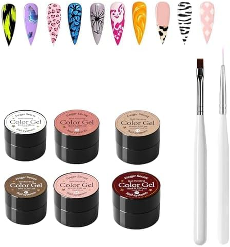 SULLMAR Black Nail Gel No Wipe Nail Pat Painting Gel for Drawing Striper Floral Painting Polish Required LED Drying for Salon Home DIY Manicure Nail Art (Black)