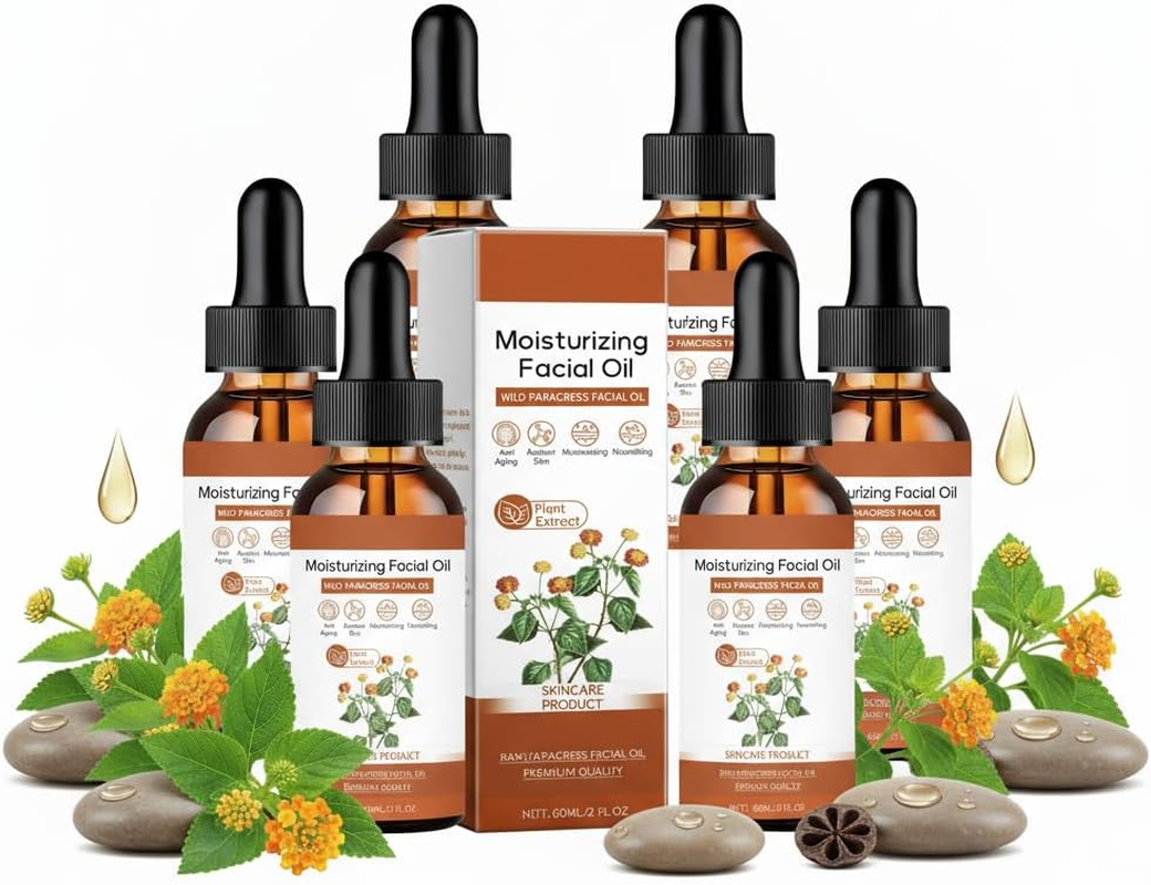 100% Organic Facial Oil, Anti-Aging Moisturizing Essential Oil for Wrinkle Reduction Firming Brightening & Smooth Fine Lines - Natural Face Serum for All Skin Types, Hydration & Skin Glow (2PCS)