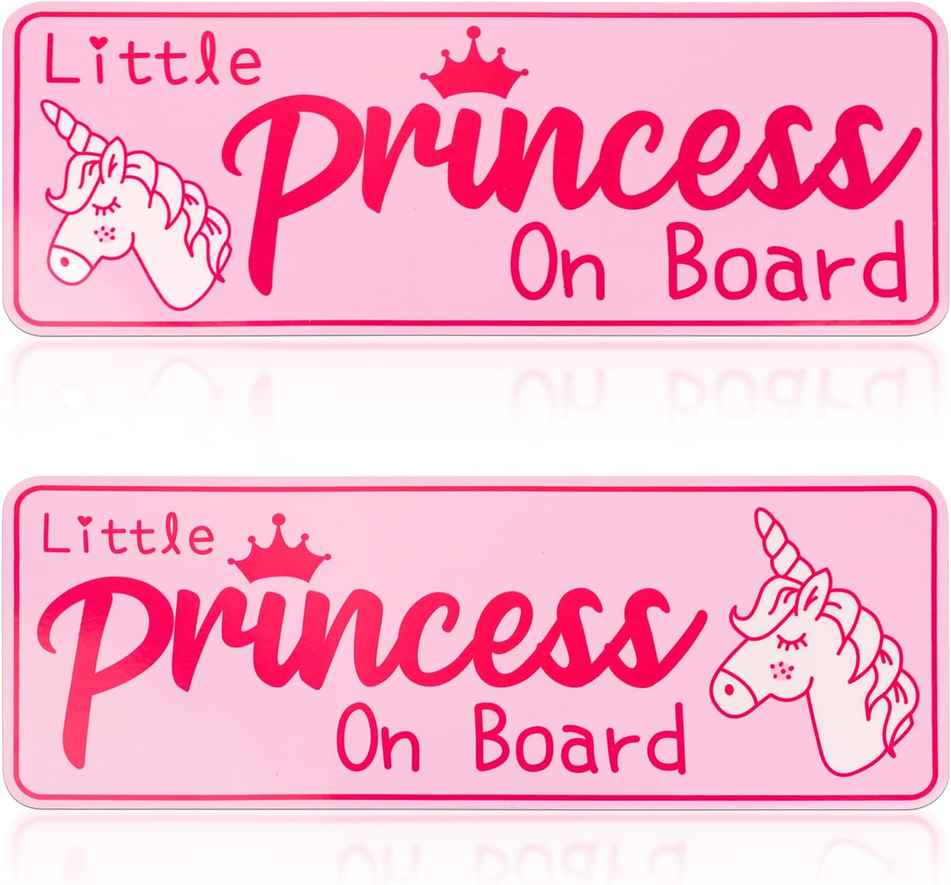2Pcs Little Princess on Board Sticker, 10.24X3.94In Pink Self-Adhesive Baby on Board Sign Magnet Waterproof Car Magnet Sticker Car Warning Sticker for Truck Bumper Decoration image number 5
