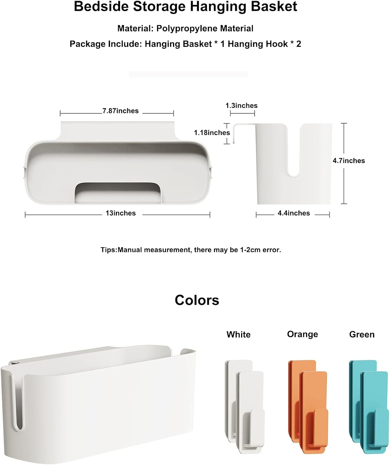 WYZHDQ Bedside Organizer Storage Caddy Hanging as Bunk Bed Storage Accessories Handrail Multi Pockets for Dorm Bunk Bed Shelf image number 2