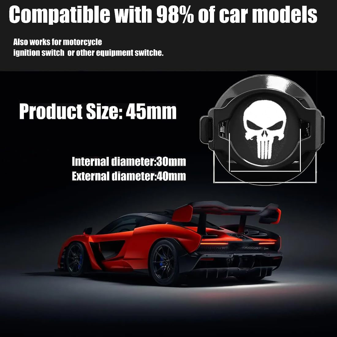 Push Start Button Cover,Press Car Engine Start Stop Button Cover,Push to Start Button Cover,Ignition Protective Anti-Scratch Universal Button Decoration Protector.(Red) image number 5