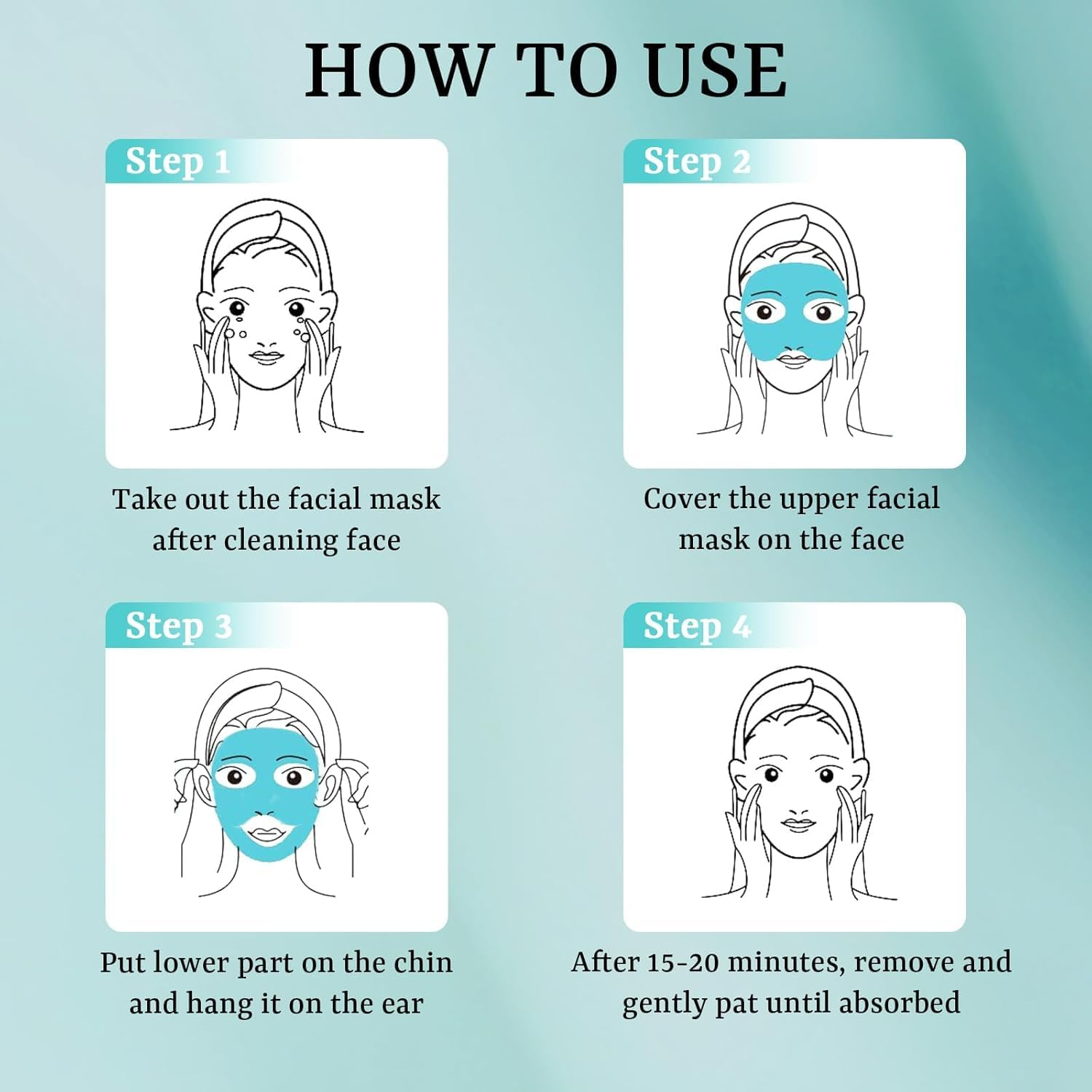 Collagen Face Masks V Line Lifting Mask 5 Pack, Chin Mask Strap for Face and Jawline with Peptides, Deep Hydrating Face Mask for Firming Skin Tightening Sharp Sculpted Contour for All Skin Types image number 3