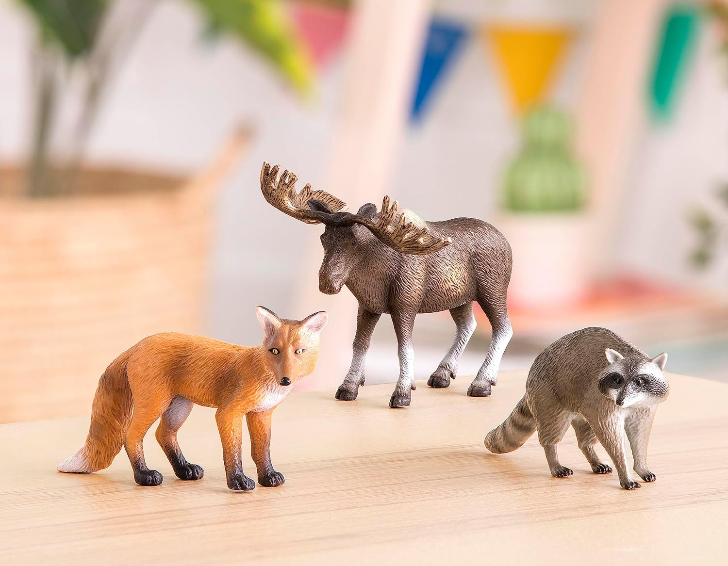 Terra by Battat &ndash; Animal Toys for Kids &ndash; 3 Forest Animal Figurines &ndash; Realistic Animal Playset &ndash; Fox, Moose, Raccoon &ndash; 3 Years + &ndash; Forest Animals - Fox, Moose, Raccoon image number 1