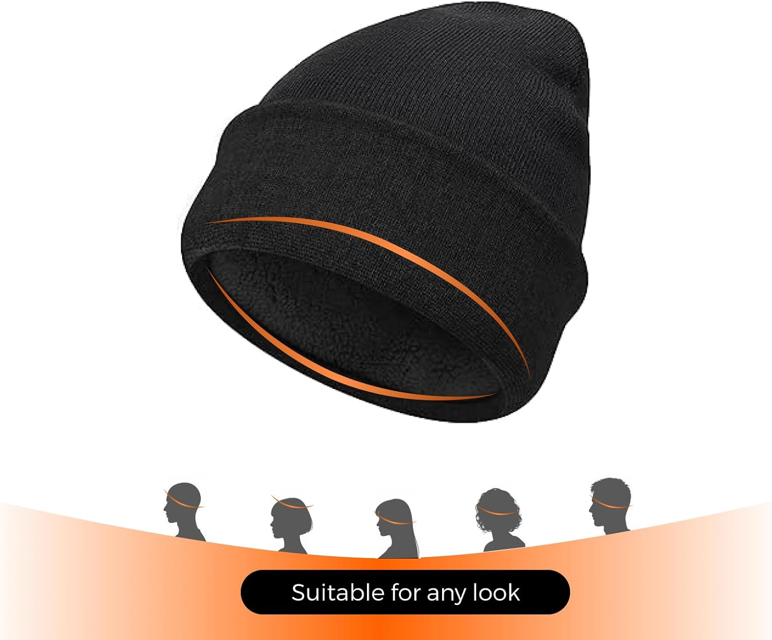 Beanie for Men Women Winter, Thick, Thermal, Fleece-Lined Knit Cap for Beanie, Ideal for Running, Skiing, Snowboarding, and Other Cold Weather Outdoor Activities, Classic, Stylish & Warm image number 1