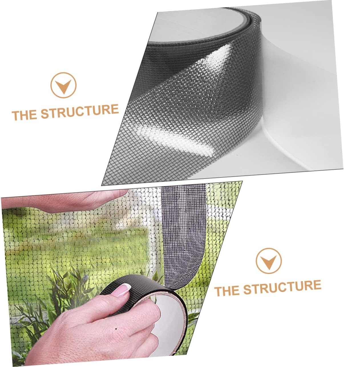 Housoutil Self-Adhesive Window Mesh Tape Grey 50Mm X 2M Screen Repair Tape for Window and Door Mesh Patching Sturdy Repairing Decal for Flyscreen and Door Tears image number 6