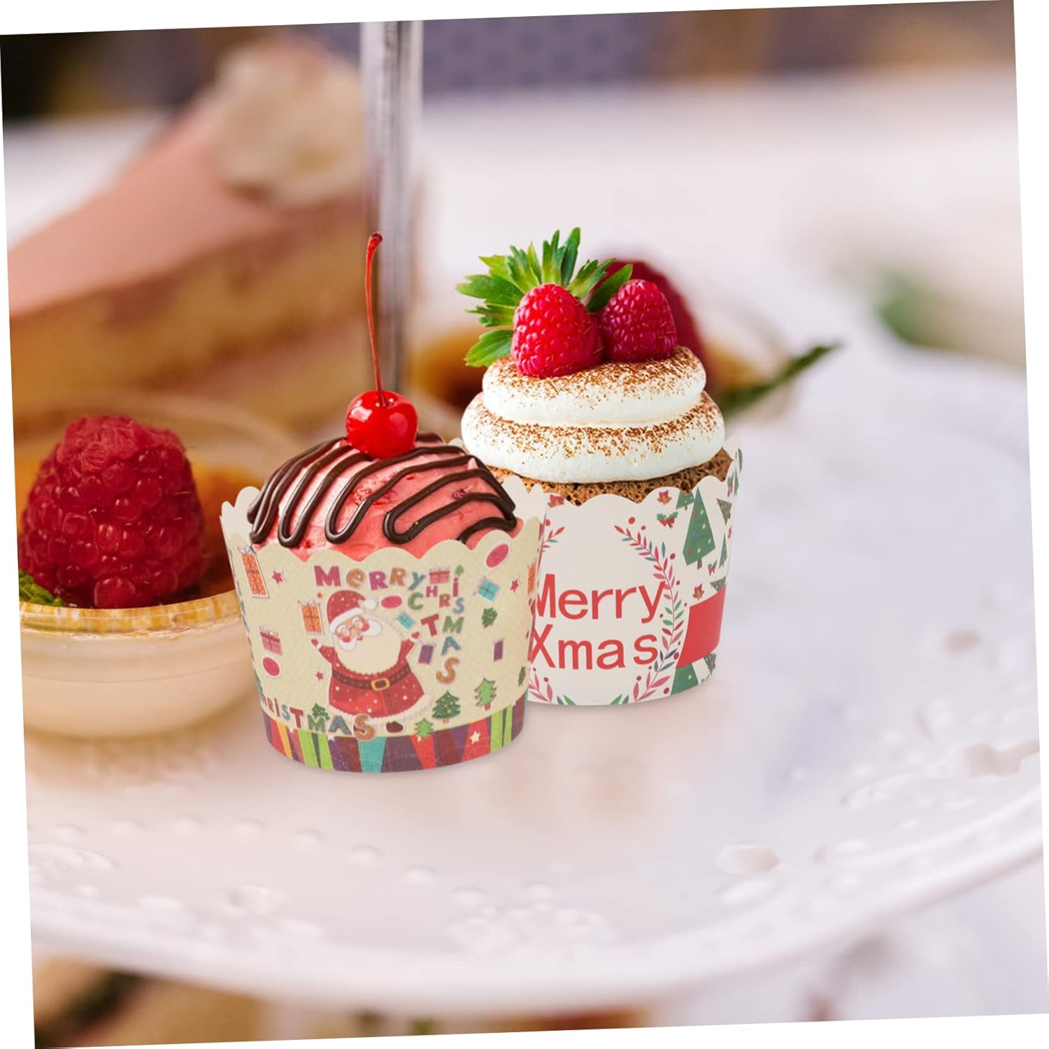 WOONEKY 150Pcs Baking Cup Cake Cup Muffin Non-Stick Paper for Baking Supplies for Christmas Parties and Occasions Random Color image number 3