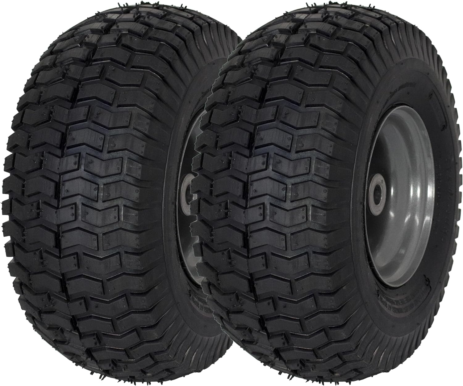 MARASTAR 21446-2PK 15X6.00-6 Tire and Wheel Assembly, Pneumatic Replacement Lawn Mower Front Tires Compatible with Craftsman Riding Lawn Mowers, 2 Pack, Easy Install Assembly image number 1