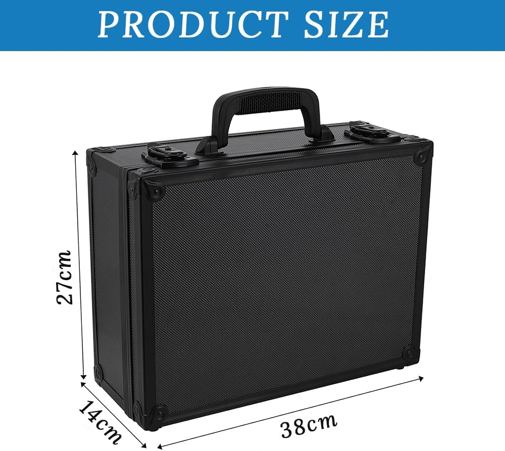 Card Storage Hard Case, Sports Card Storage Tool Box with Carrying Handle for Easy Carrying, Suitable for Travel, Office, Home, Arcade, Party (Black) image number 1