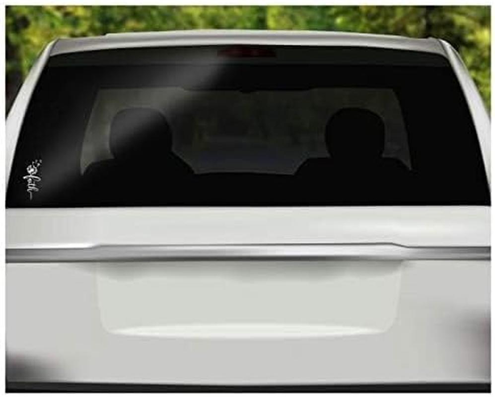 Faith Dandelion Coffee Vinyl Decal | White | Made in USA by Foxtail Decals | for Car Windows, Tablets, Laptops, Water Bottles, Etc. | 2.1 X 4.5 Inch image number 4