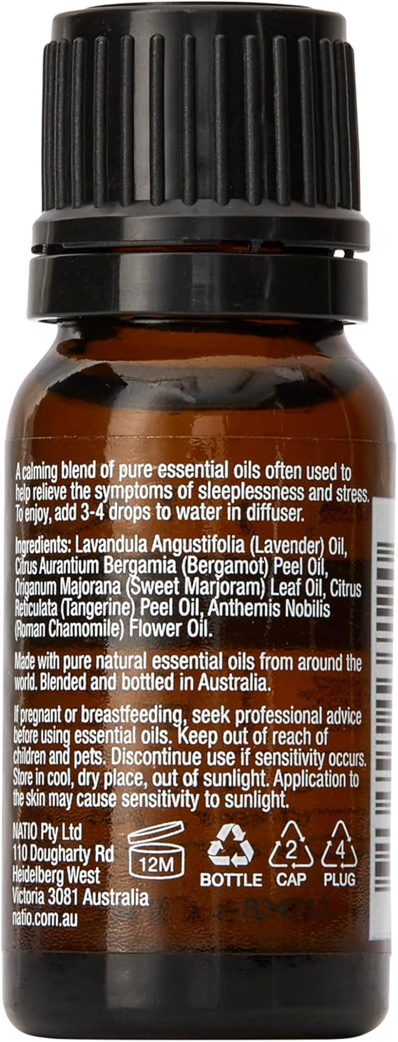 Natio Australia Wellbeing Pure Essential Oil Blend - Sleep 10Ml - Relaxing Lavender, Bergamot & Chamomile to Promote Restful Sleep - 100% Pure Essential Oil Blend - Made in Australia image number 2