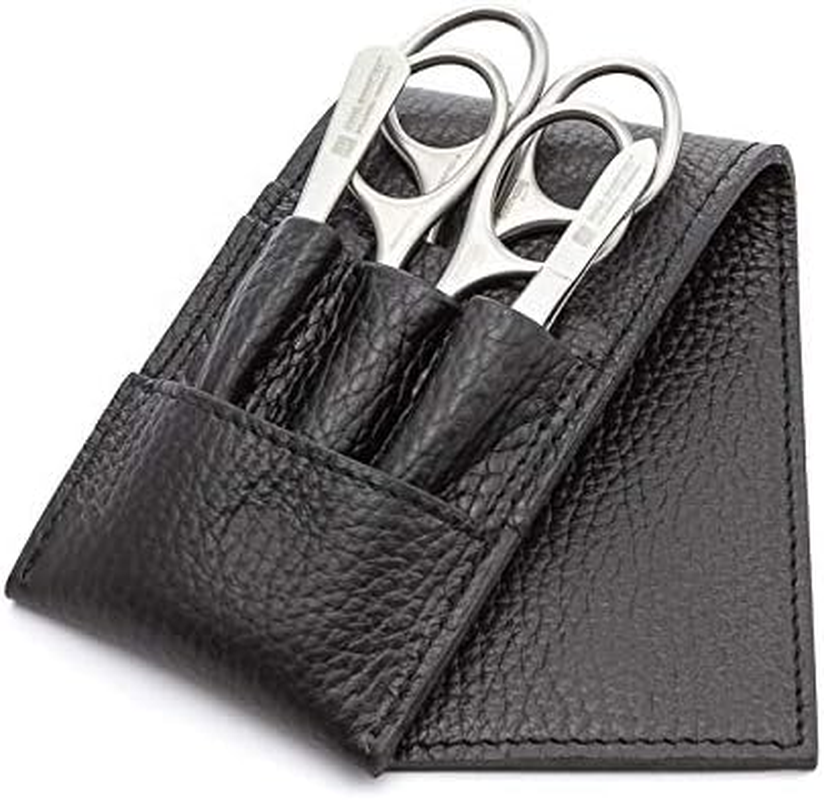 ZOHL SOLINGEN Manicure Scissors Set with Sapphire Nail File & Professional Eyebrow Tweezers in Black Leather Case (MAG-M74) image number 4