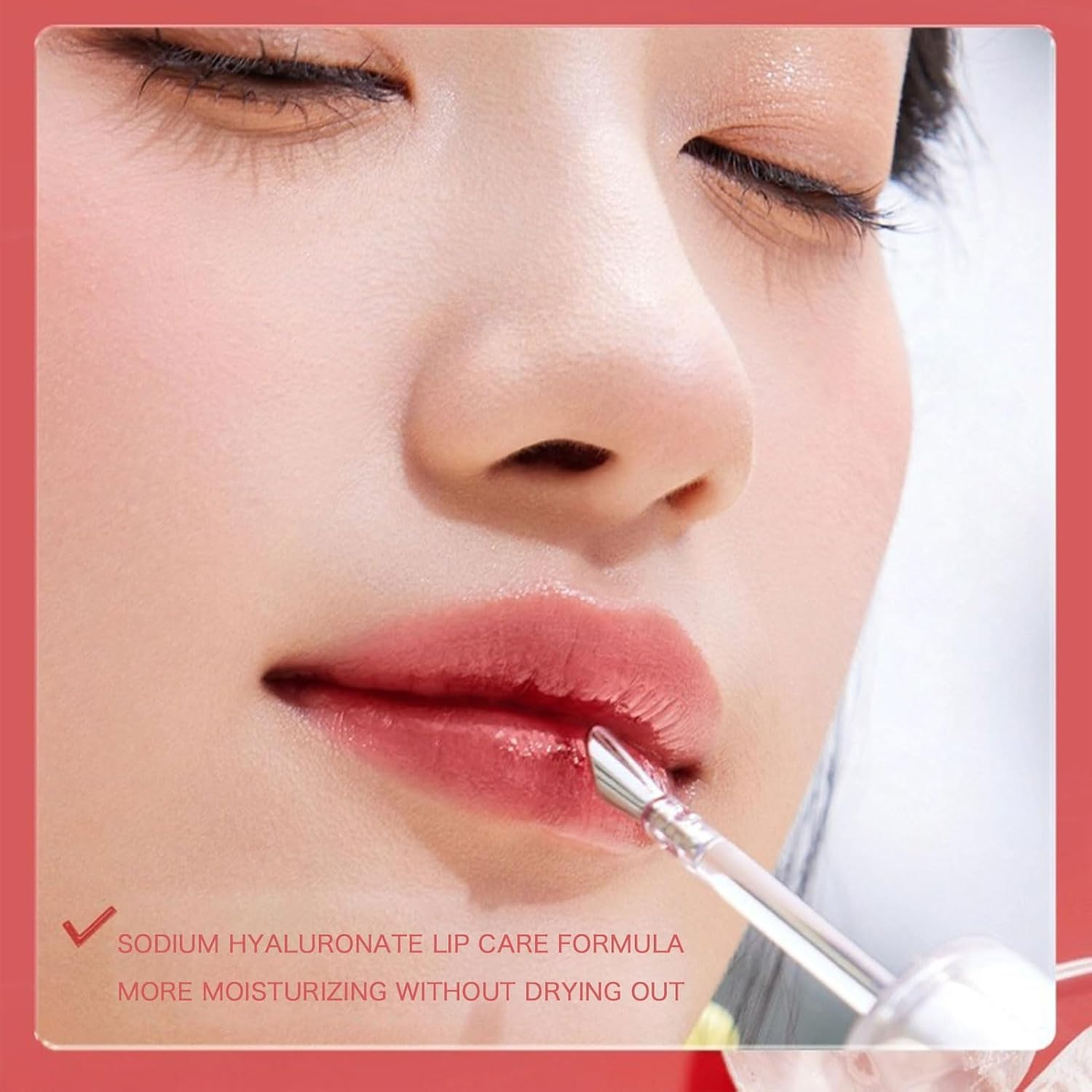 Ice Water Lip Gloss Jelly Moisturizing Lip Gloss,Ice Iron Watery Lip Glosstransfer Proof Jelly Hydrating Lip Oil Gloss,Moisturizing Nonstick Tinted Gloss Lip Oil - 02 Amber Iced Tea image number 3