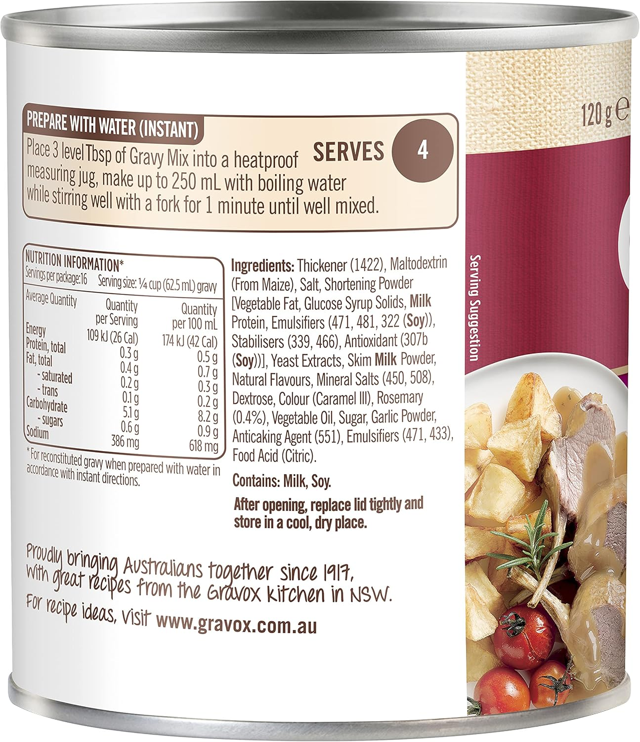 Gravoxlamb and Rosemary Gravy Mix Tin for Gravy and Liquid Stock Instant Gravy Powder 120G