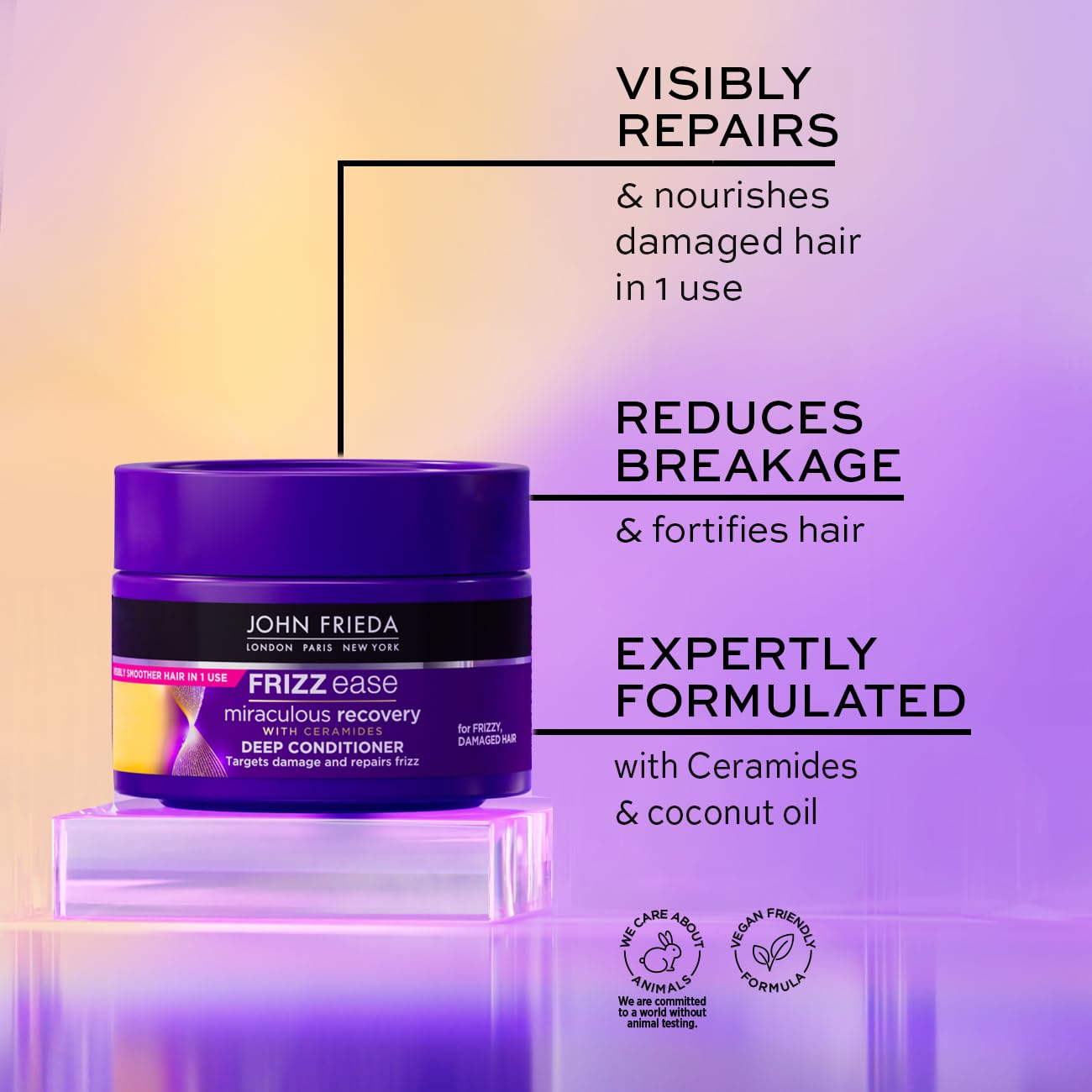 John Frieda Frizz Ease Miraculous Recovery Intensive Deep Conditoner Hair Mask 250Ml, White image number 5