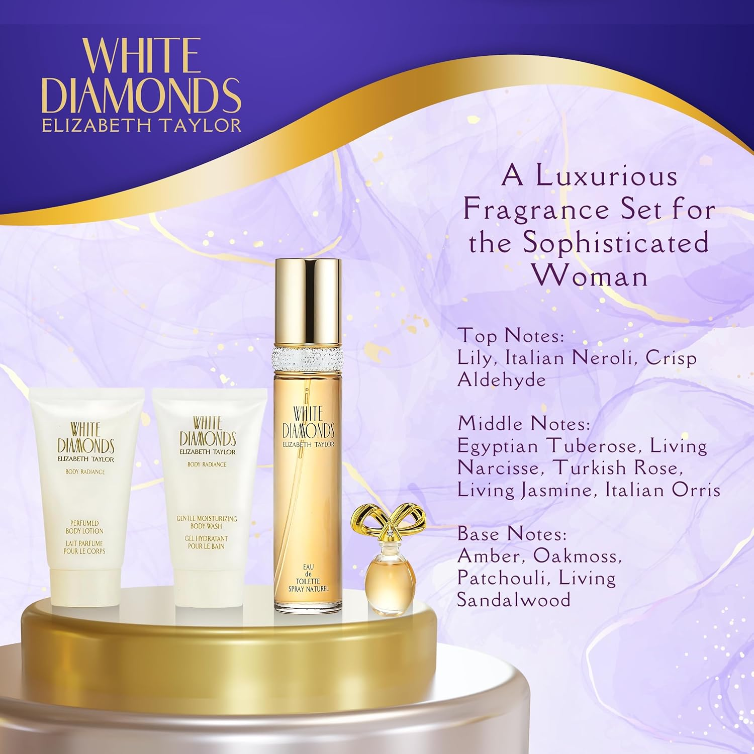 Elizabeth Taylor White Diamonds EDT 50Ml Gift Set image number 3