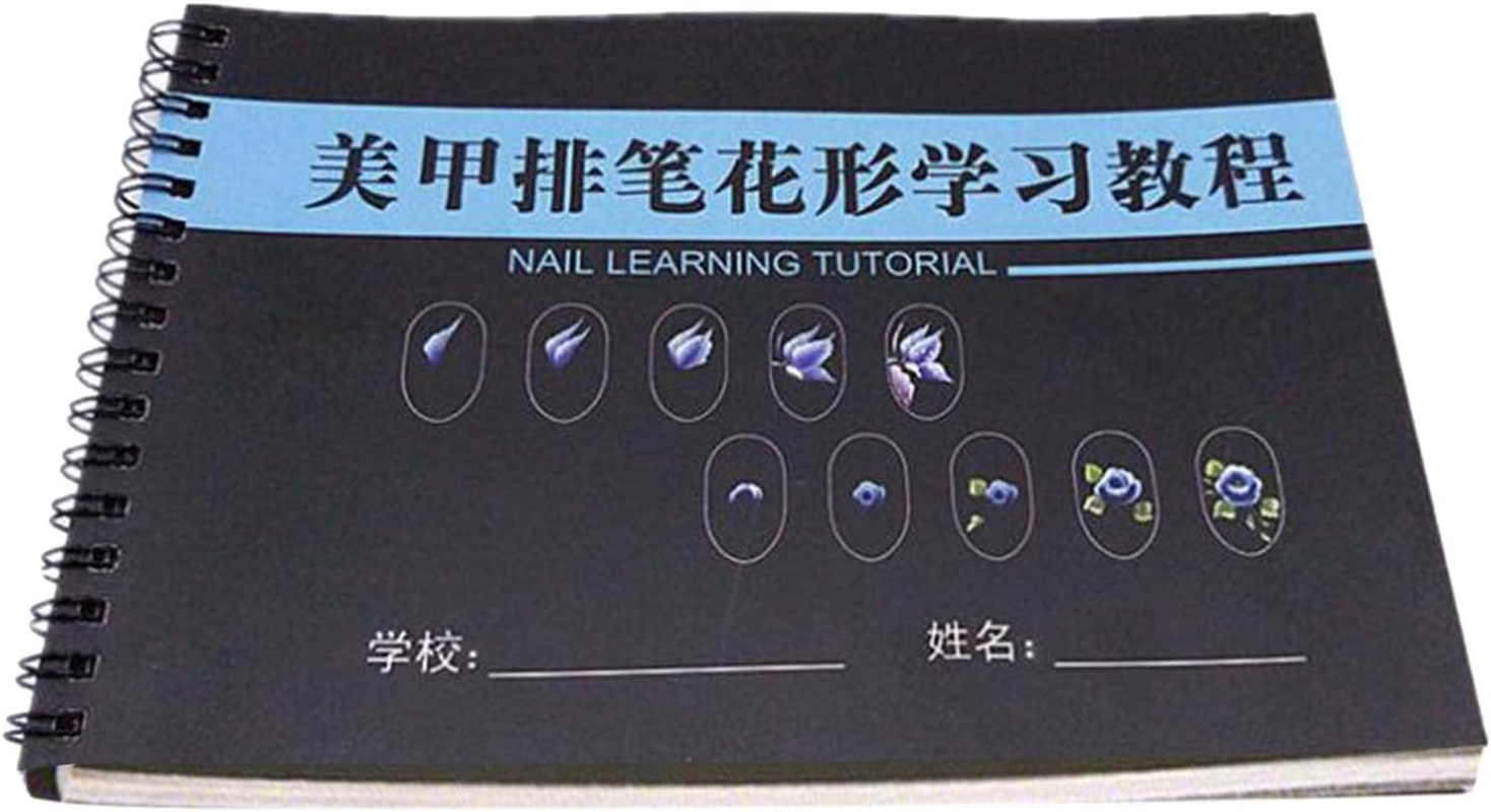Nail Art Practice Template Learning Paper Book for Beginner Line Drawing 21X14 Cm