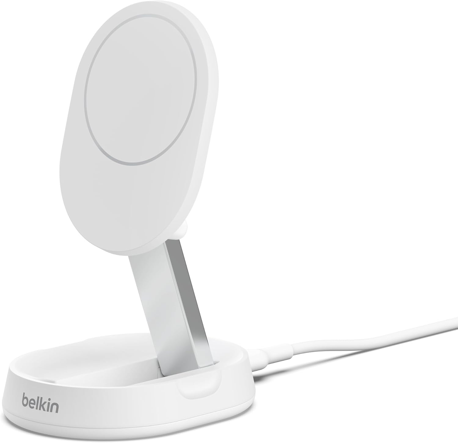 Belkin Boostcharge Pro 15W Convertible Magnetic Charging Stand, Magsafe-Compatible Fast Qi2 Charger for Apple Iphone 16/15/14/13 Series, Apple Airpods Pro, & More - White