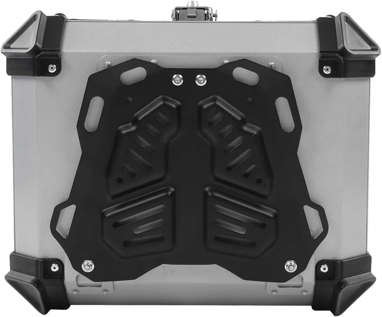 Motorcycle Luggage Box, High Strength Shockproof 25L Large Capacity Motorcycle Tail Case with Removable Base for Motorbike (Silver)