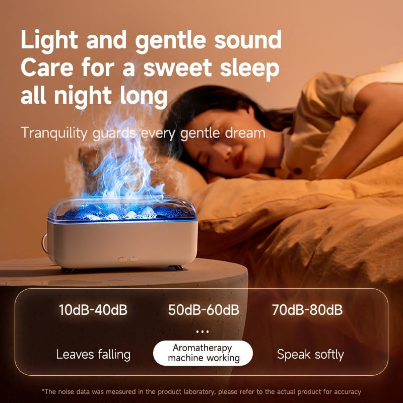 Colorful Flame Essential Oil Diffuser, Mist Humidifier, Aroma Diffuser with Timing Auto-Off, 300Ml Aromatherapy Diffuser for Large Room with 7 Colors Night Light (Black) image number 1