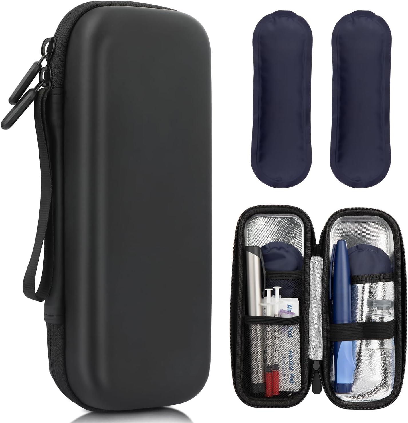 Iesooy Insulin Cooler Travel Case : Portable Insulin Pen Case with 2 Reusable Ice Packs, Diabetic Travel Case Medicine Cooler Travel Case image number 4