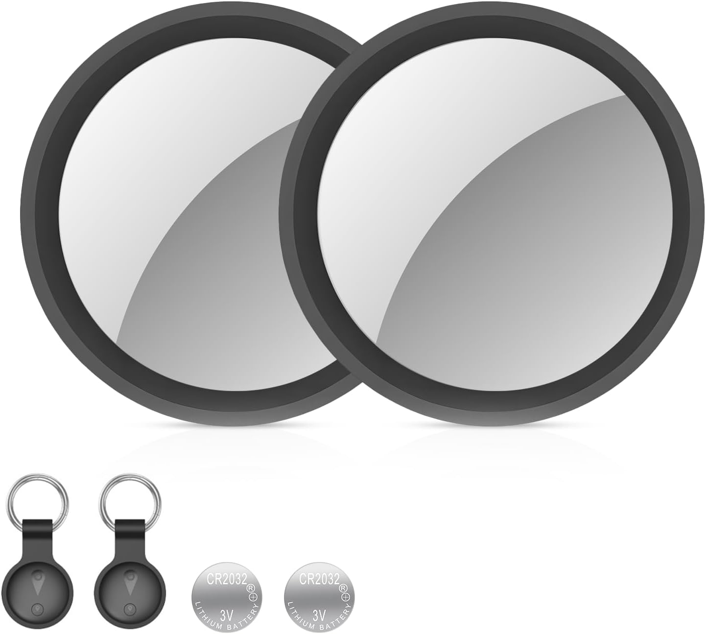 Ixtra New Tracker Tag-2Pack with Holder, Bluetooth Item Finder Work with Apple Find My APP (Ios Only), Easy Battery Replacement, Smart Keys Finder and Item Locator for Keys,Wallet,Pet (2Black)